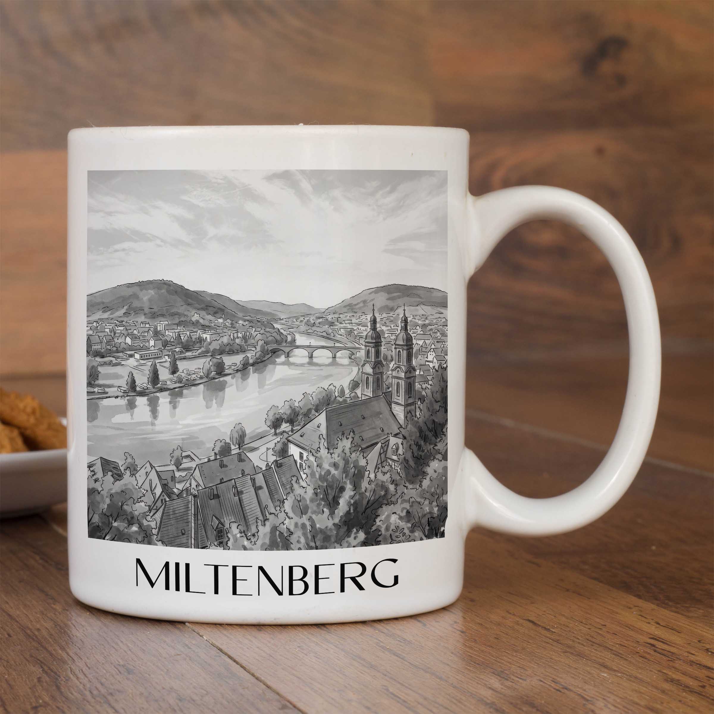 miltenberg-deutschland-kaffeebecher-aquarell-schwarz-weiss