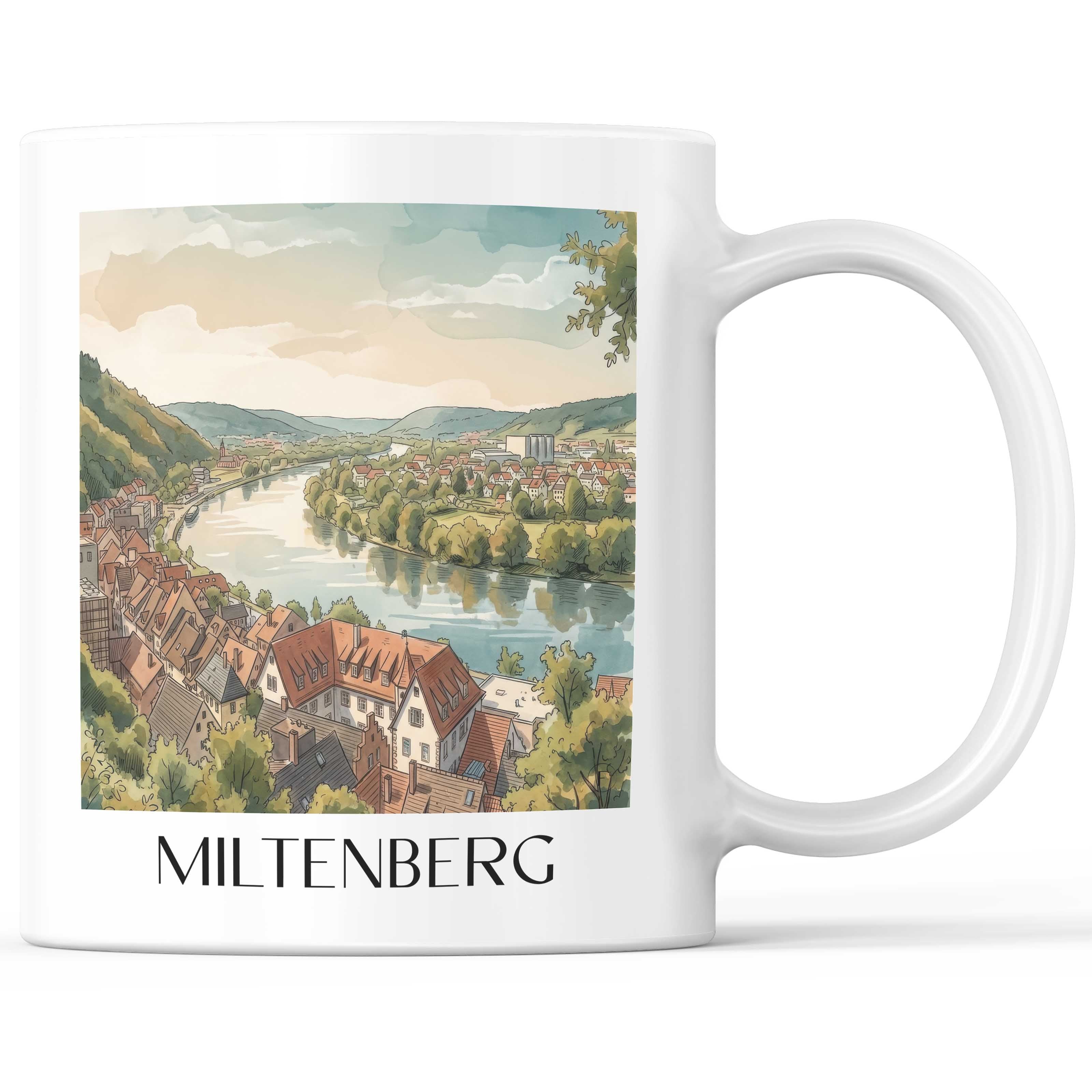 Miltenberg - Deutschland Becher - Kaffeetasse im Aquarell Stil - favplace