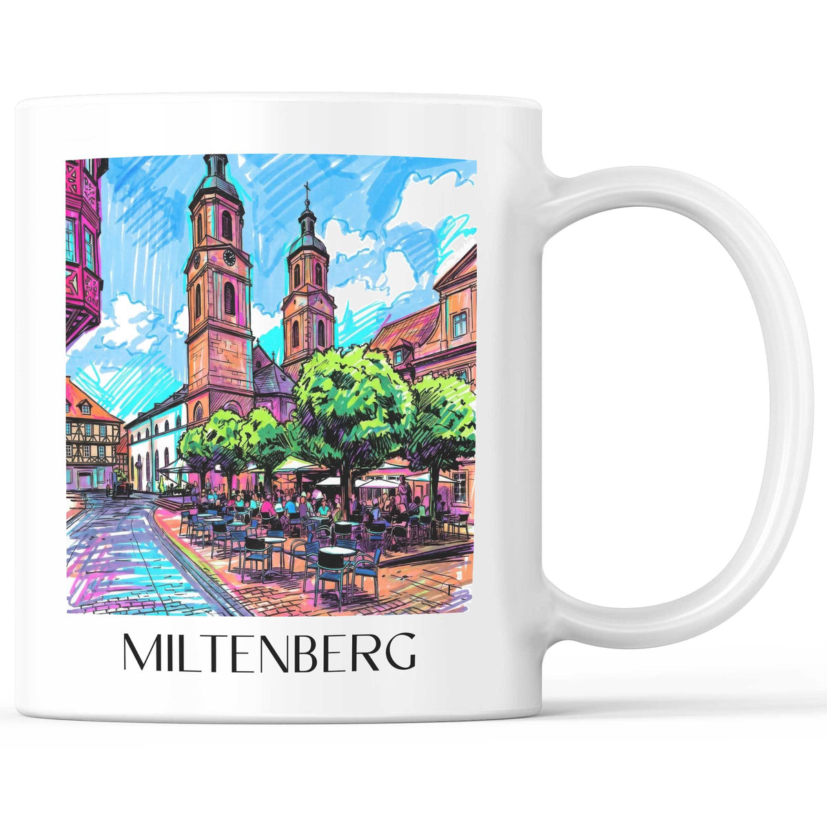 Miltenberg Kaffeebecher - Odenwald - Deutschland Becher - Kaffeetasse im Tag Graffiti Stil - favplace