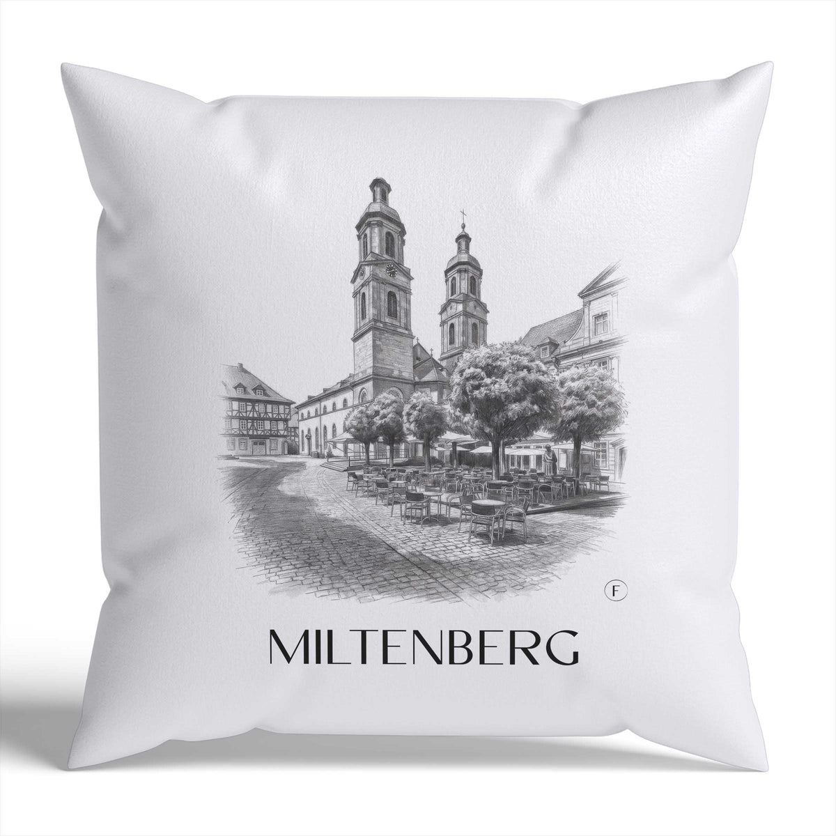 Miltenberg Kissenhülle - Zierkissen Bezug - Odenwald - Deutschland Kissen bzw. Kissenbezug im Zeichnung Stil - favplace