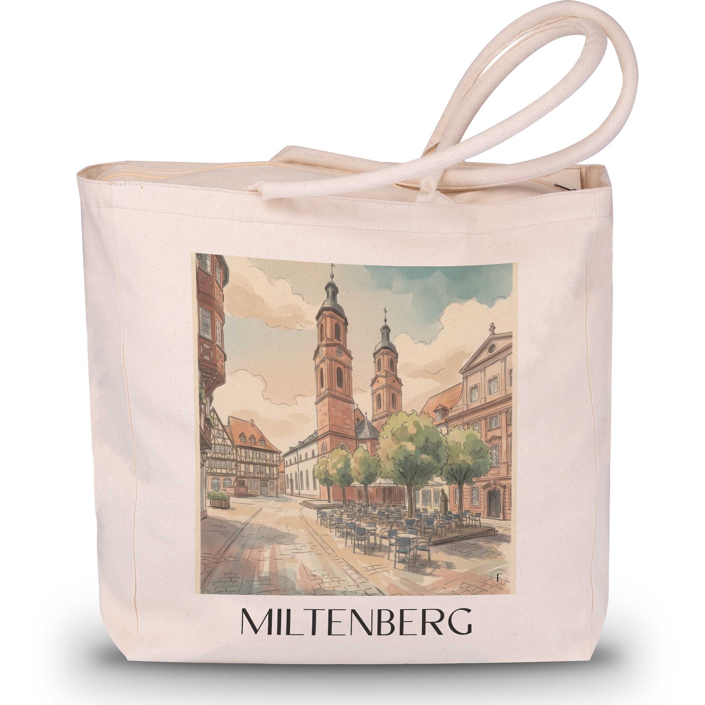 miltenberg-odenwald-deutschland-einkaufstasche-aquarell