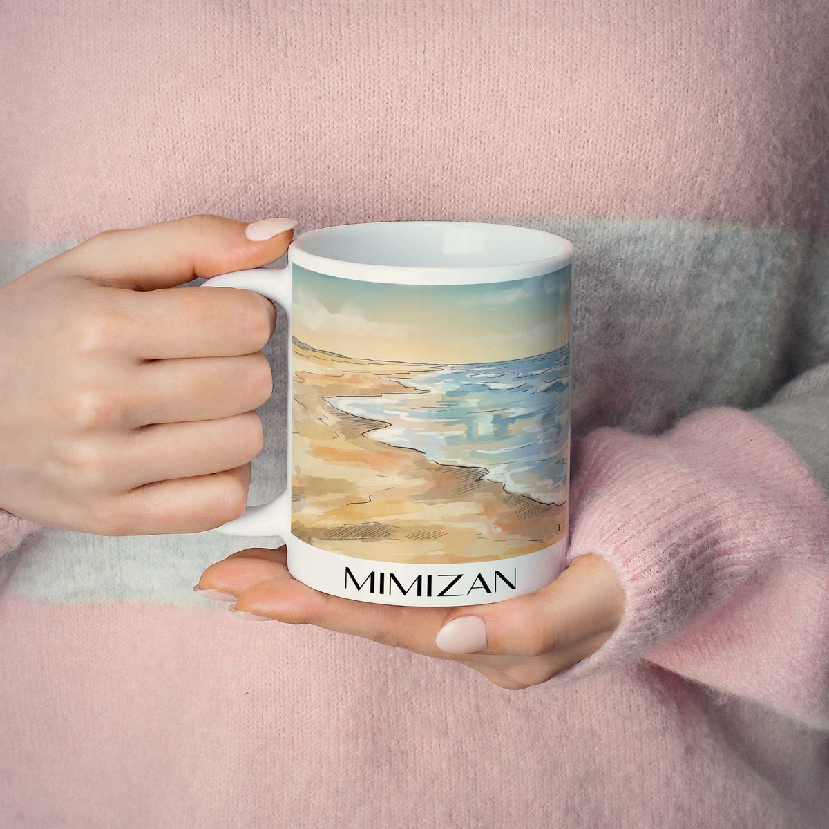 mimizan-côte-landaise-frankreich-kaffeebecher-aquarell