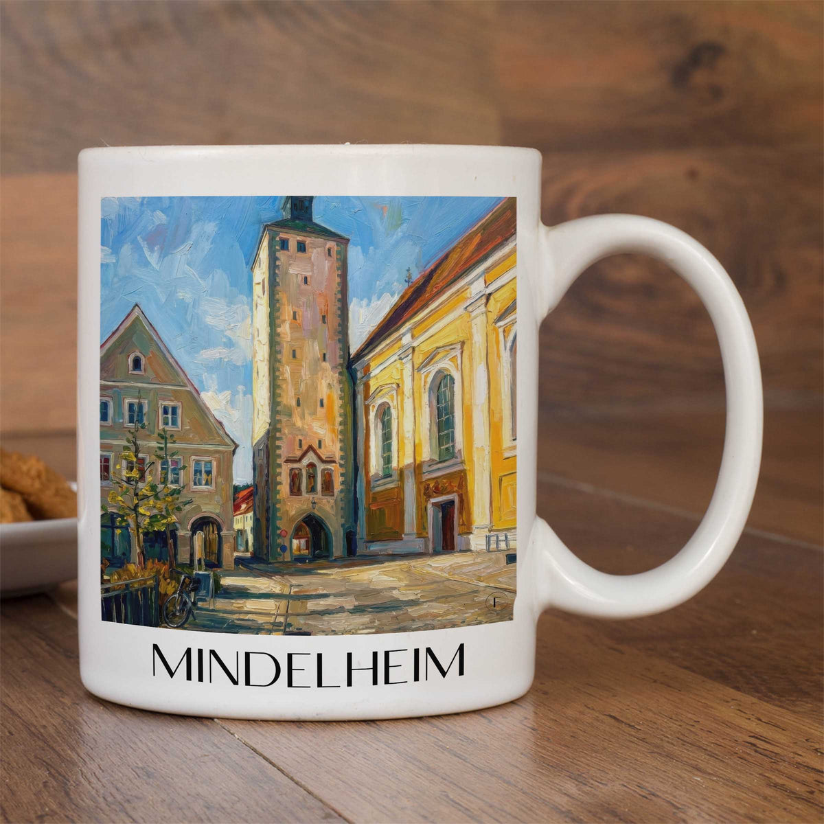 mindelheim-unterallgäu-deutschland-kaffeebecher-oil-painting-oelgemaelde