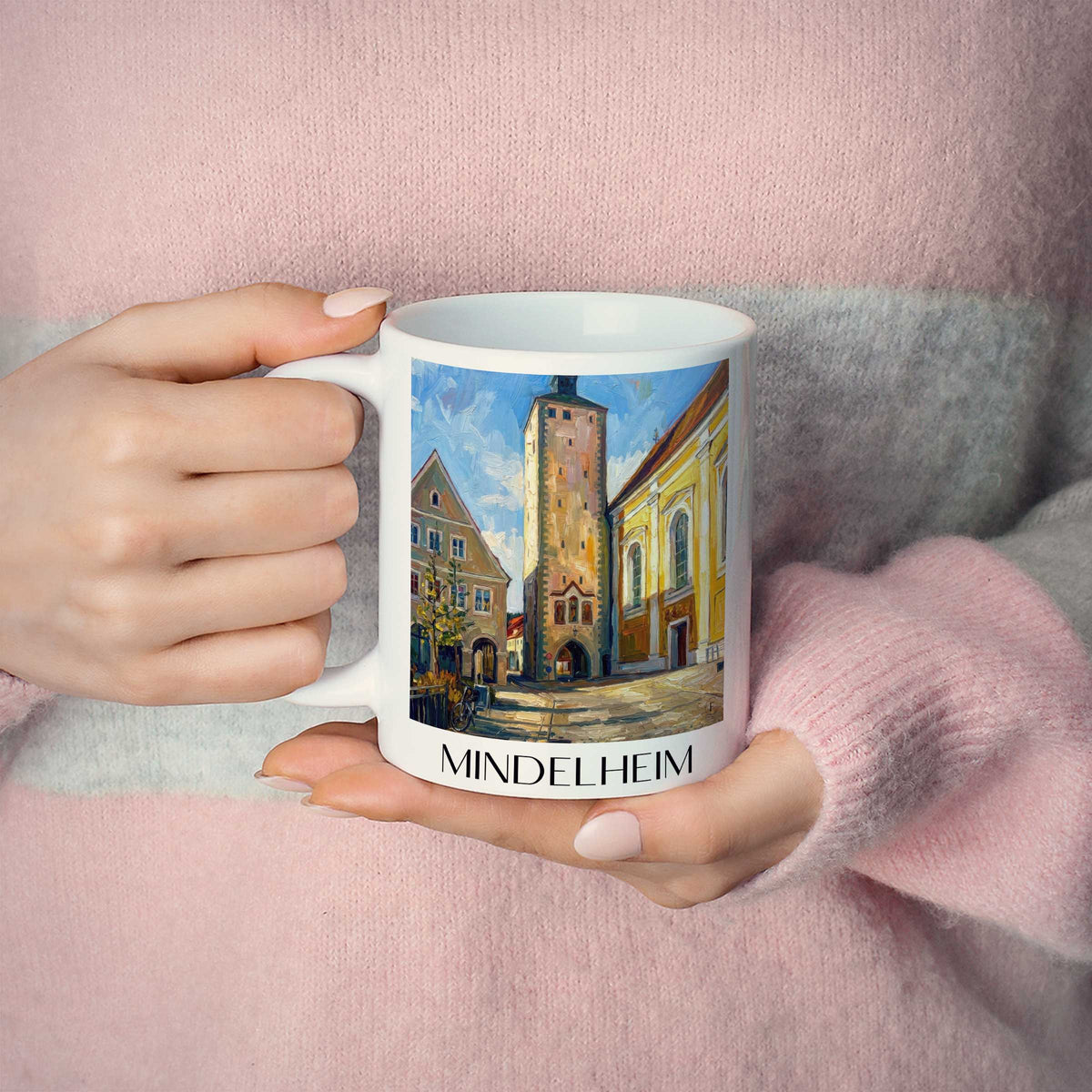 mindelheim-unterallgäu-deutschland-kaffeebecher-oil-painting-oelgemaelde