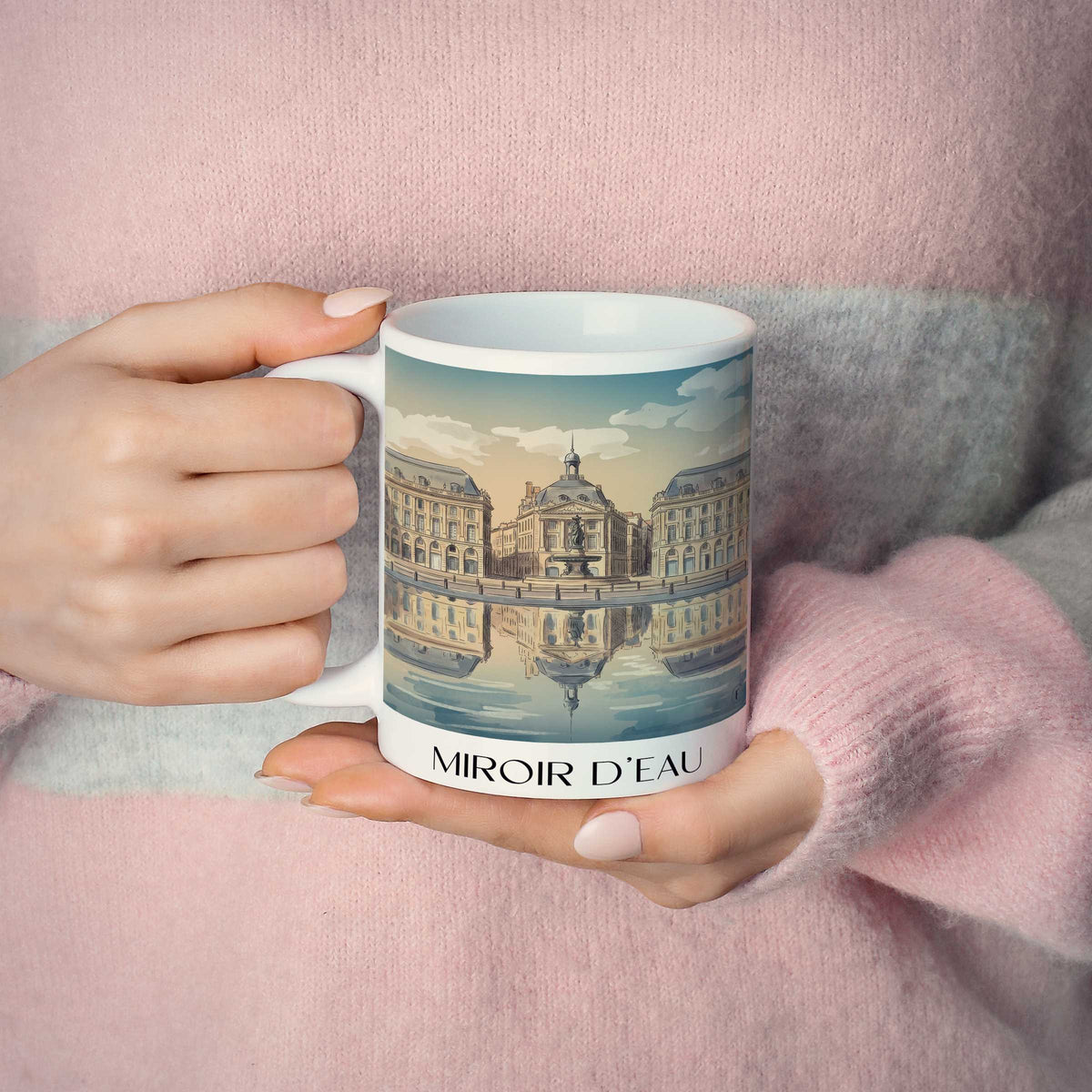 miroir-d'eau-bordeaux-frankreich-kaffeebecher-aquarell