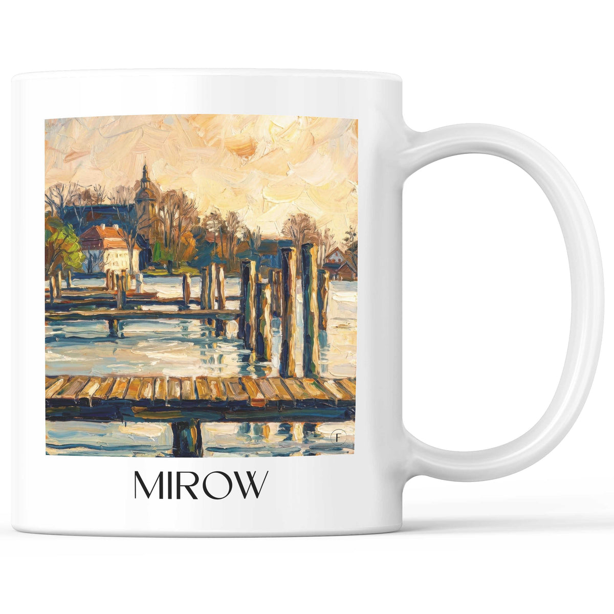 Mirow Kaffeebecher - Mecklenburgische Seenplatte - Deutschland Becher - Kaffeetasse im Ölgemälde Stil - favplace