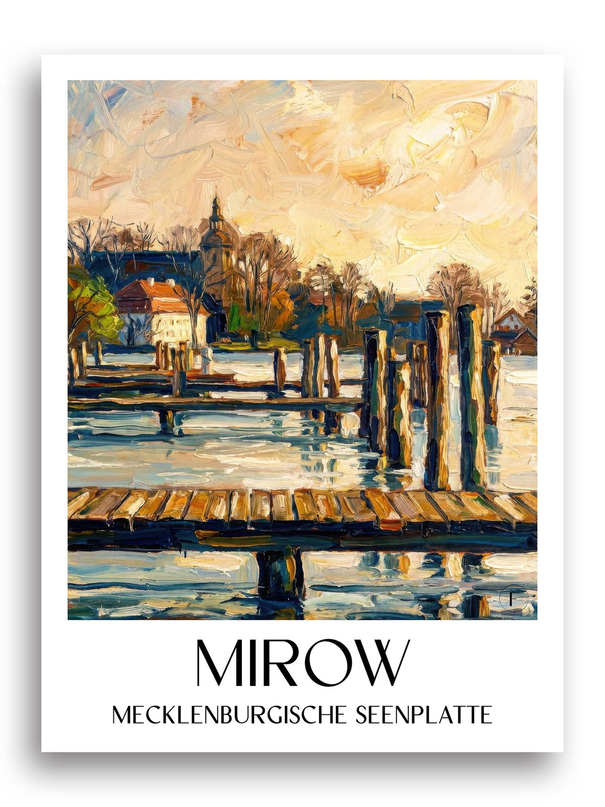 mirow-mecklenburgische-seenplatte-deutschland-poster-oil-painting-oelgemaelde