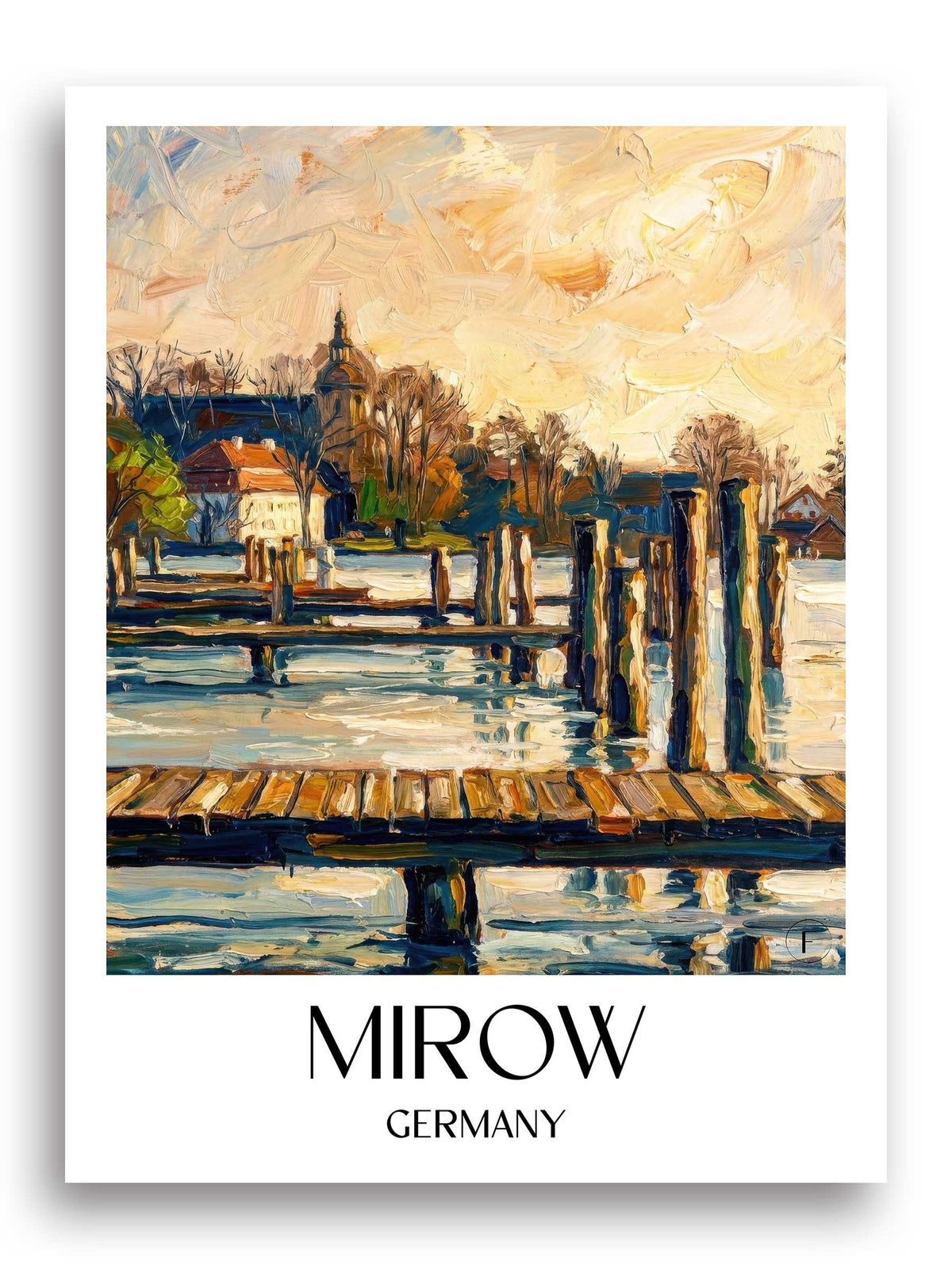 Mirow Poster - Mecklenburgische Seenplatte - Deutschland Kunstdruck - Ölgemälde von A4 bis A1 - favplace