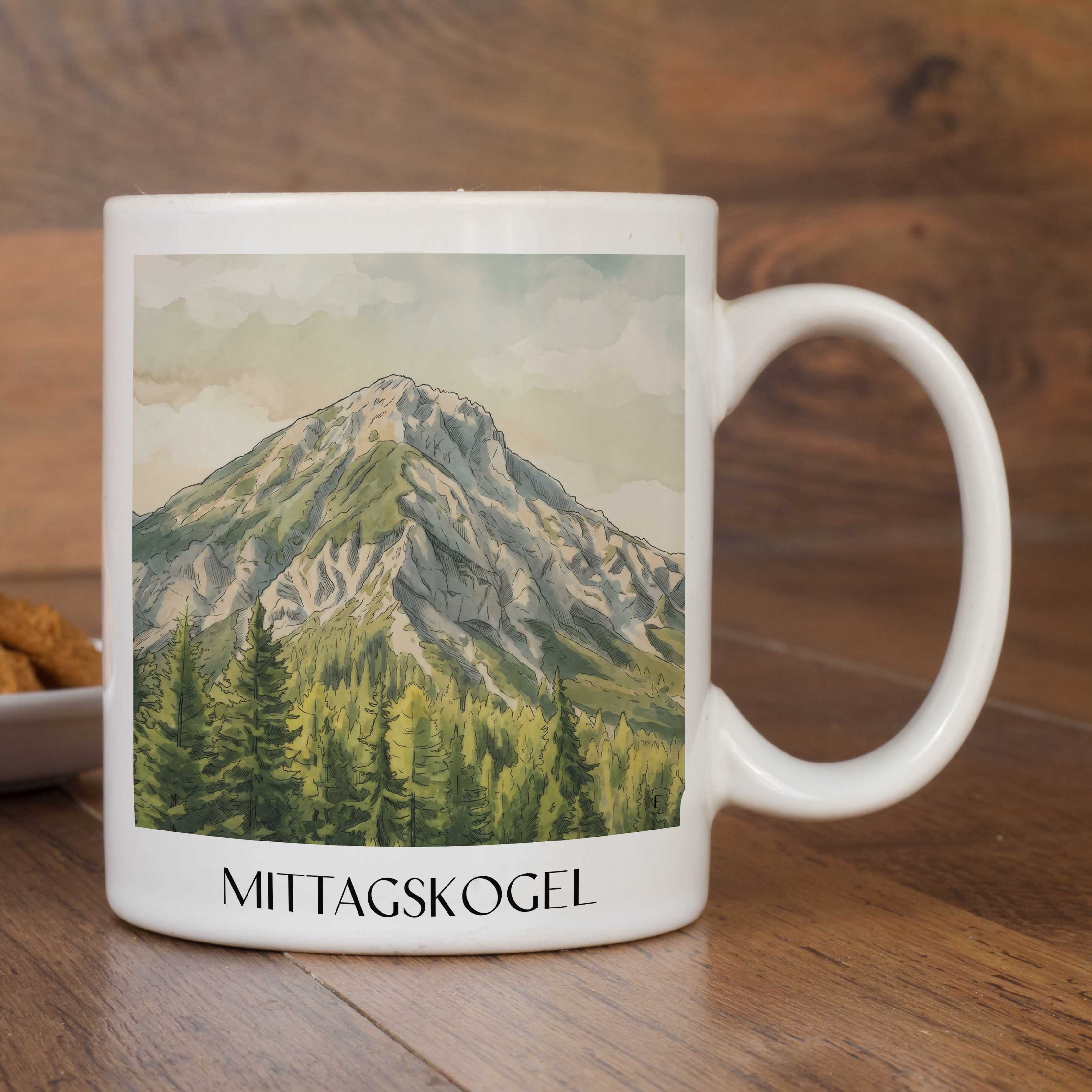 mittagskogel-kärnten-österreich-kaffeebecher-aquarell