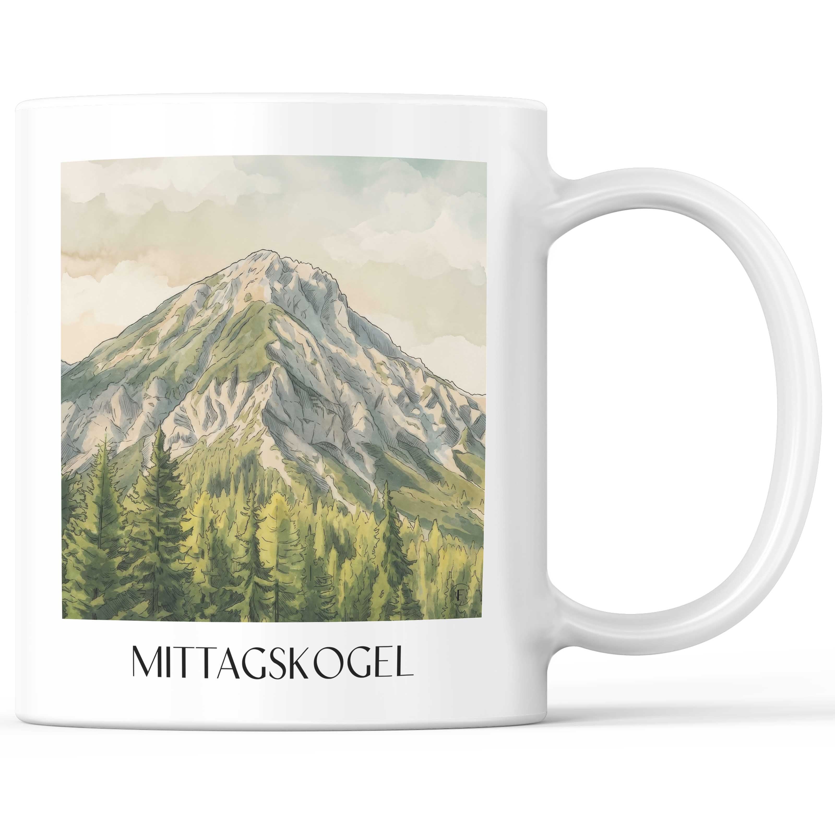 Mittagskogel Kaffeebecher - Kärnten - Österreich Becher - Kaffeetasse im Aquarell Stil - favplace