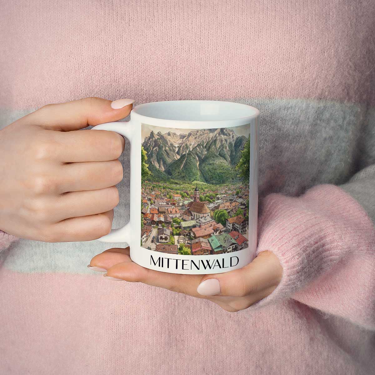 mittenwald-werdenfelser-land-deutschland-kaffeebecher-aquarell