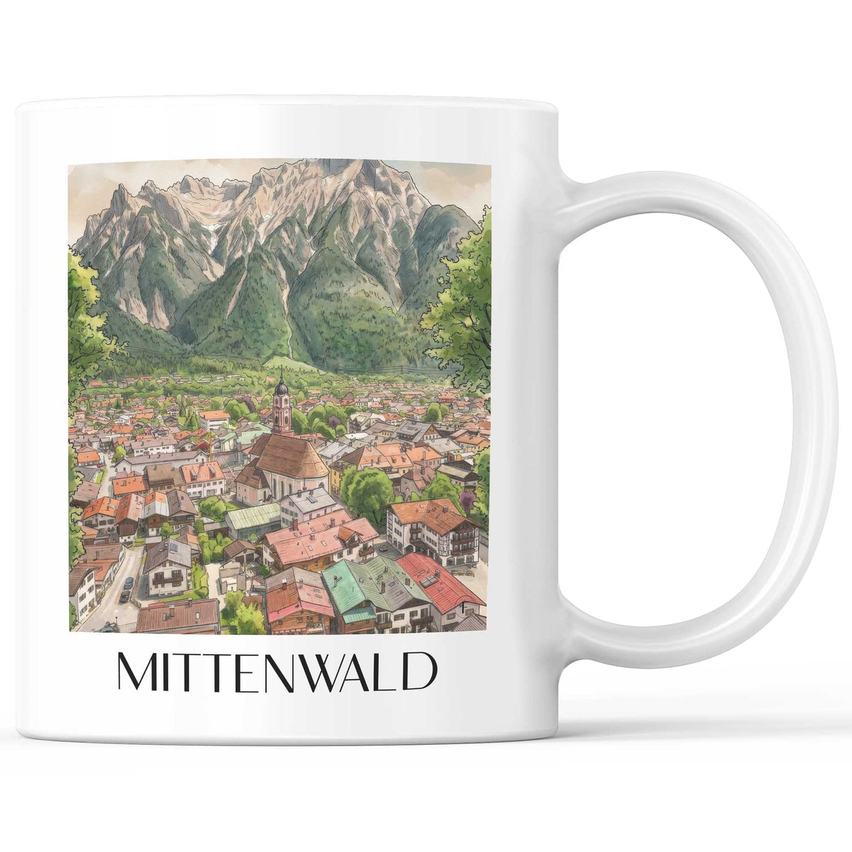 mittenwald-werdenfelser-land-deutschland-kaffeebecher-aquarell