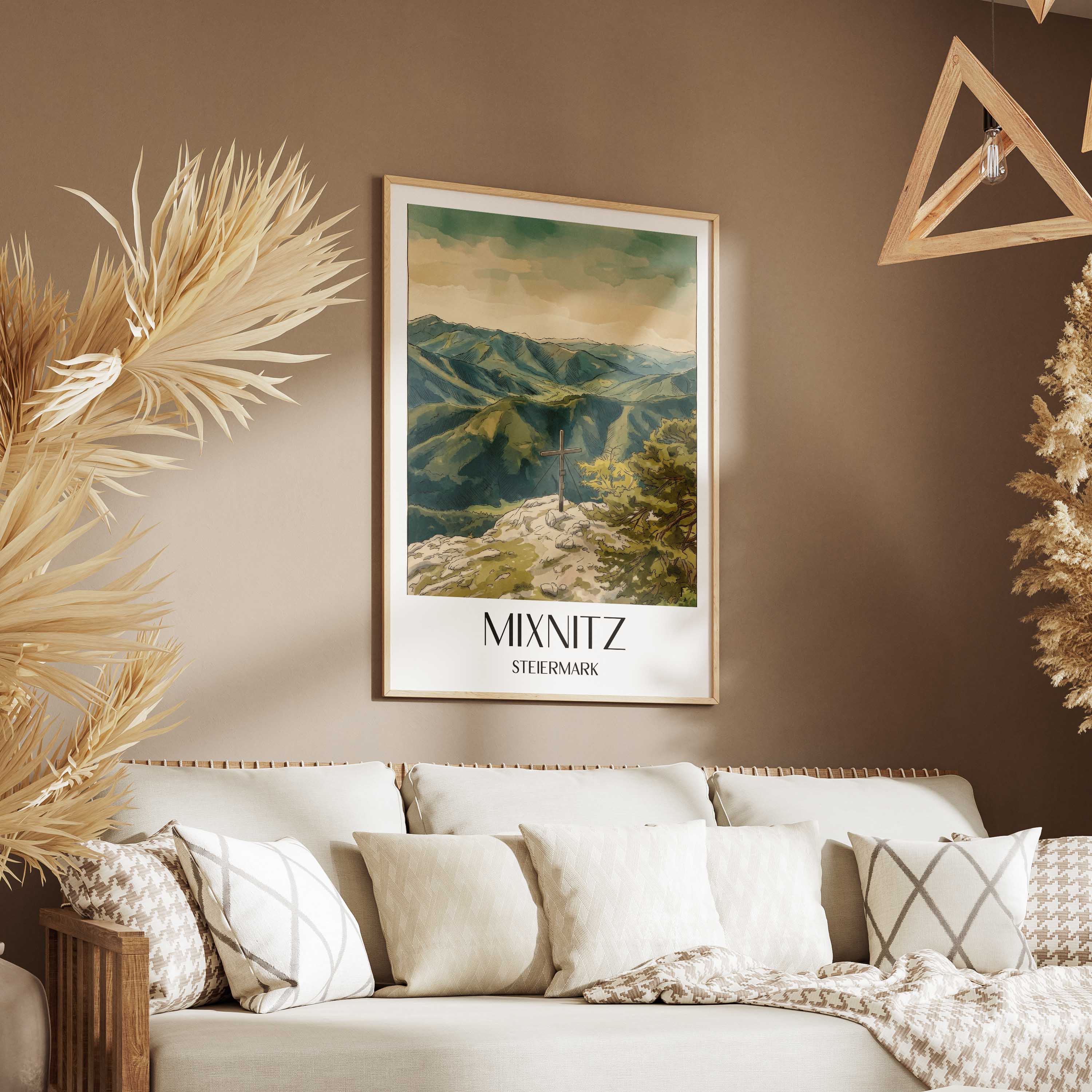 mixnitz-steiermark-österreich-poster-aquarell