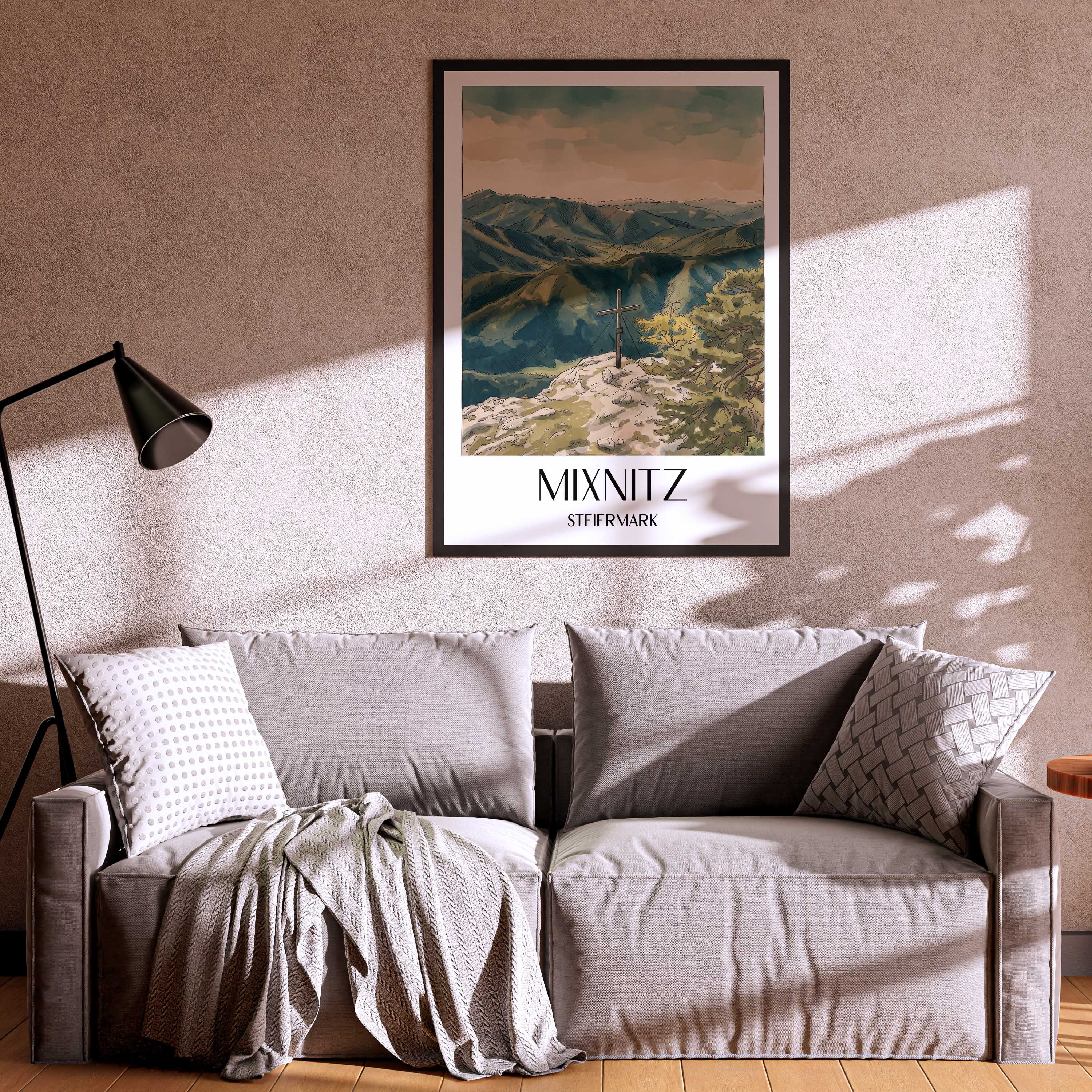 mixnitz-steiermark-österreich-poster-aquarell