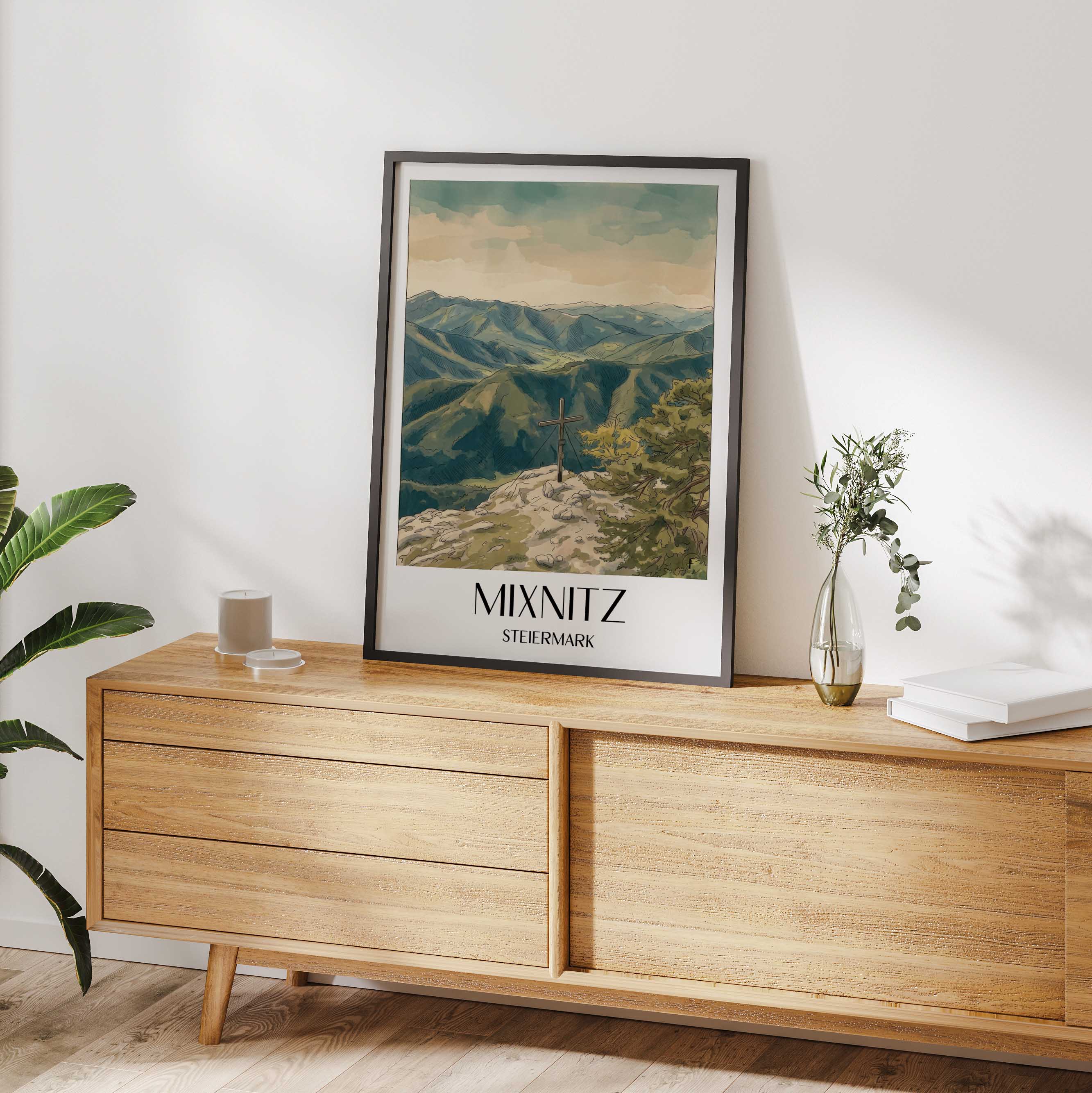 mixnitz-steiermark-österreich-poster-aquarell