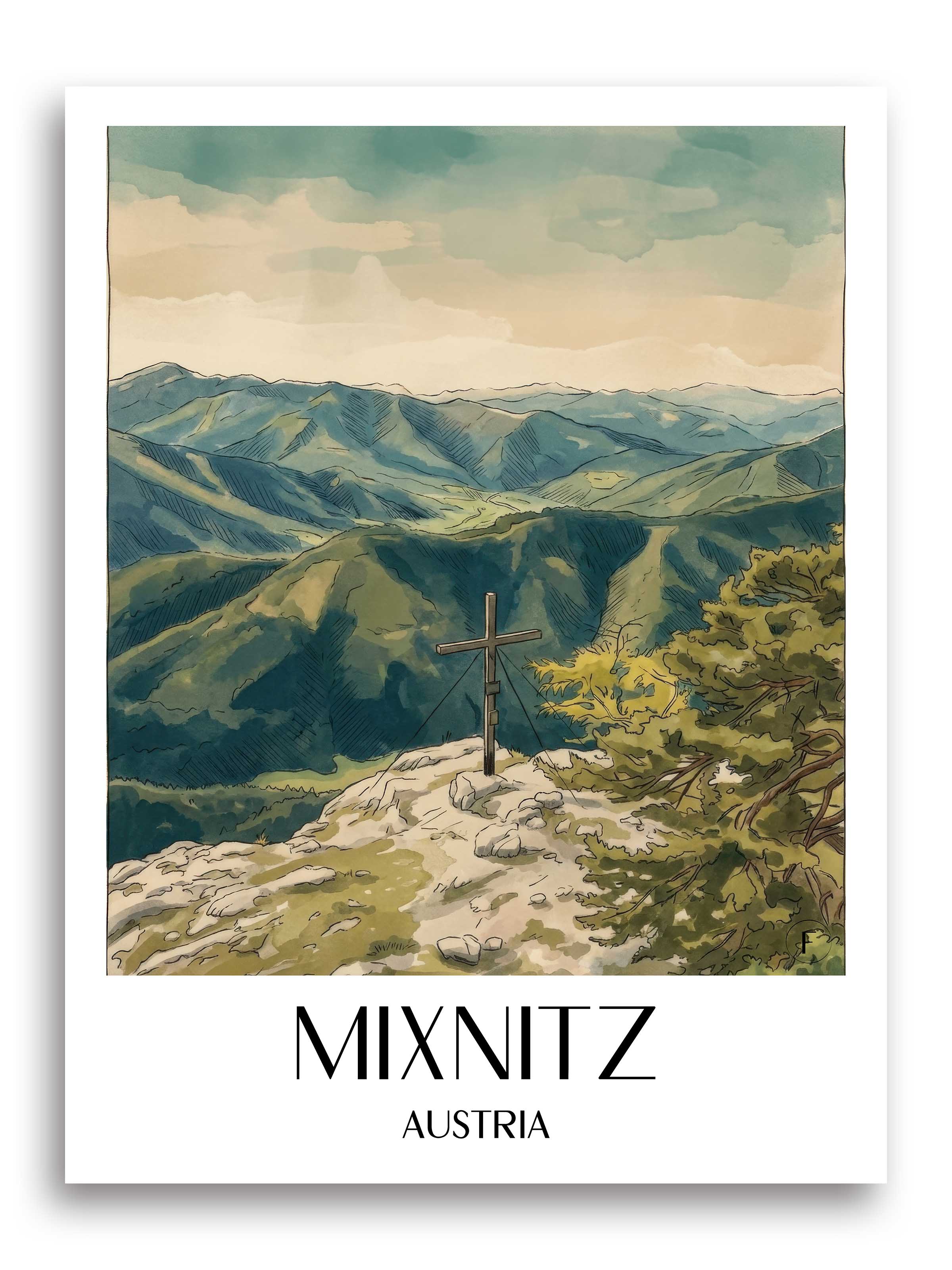 Mixnitz Poster - Steiermark - Österreich Kunstdruck - Aquarell von A4 bis A1 - favplace