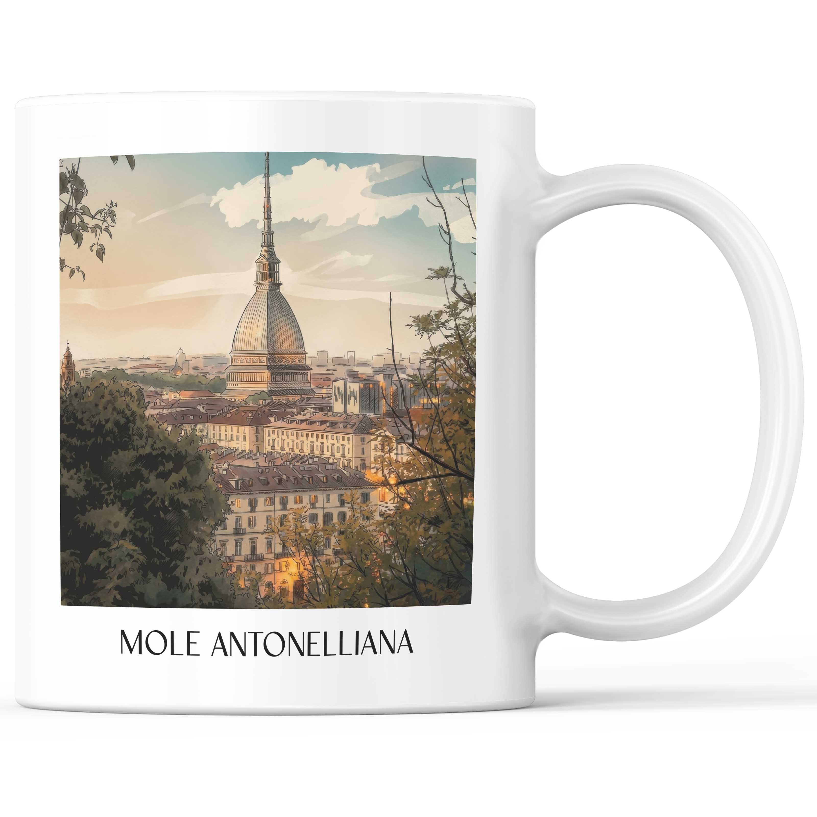 Mole Antonelliana Kaffeebecher - Turin - Italien Becher - Kaffeetasse im Aquarell Stil - favplace