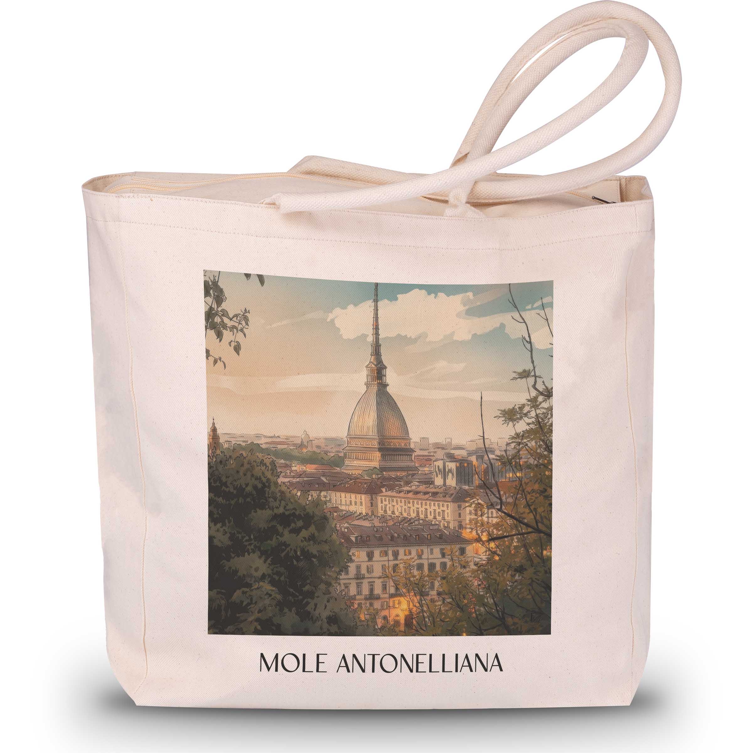 mole-antonelliana-turin-italien-einkaufstasche-aquarell