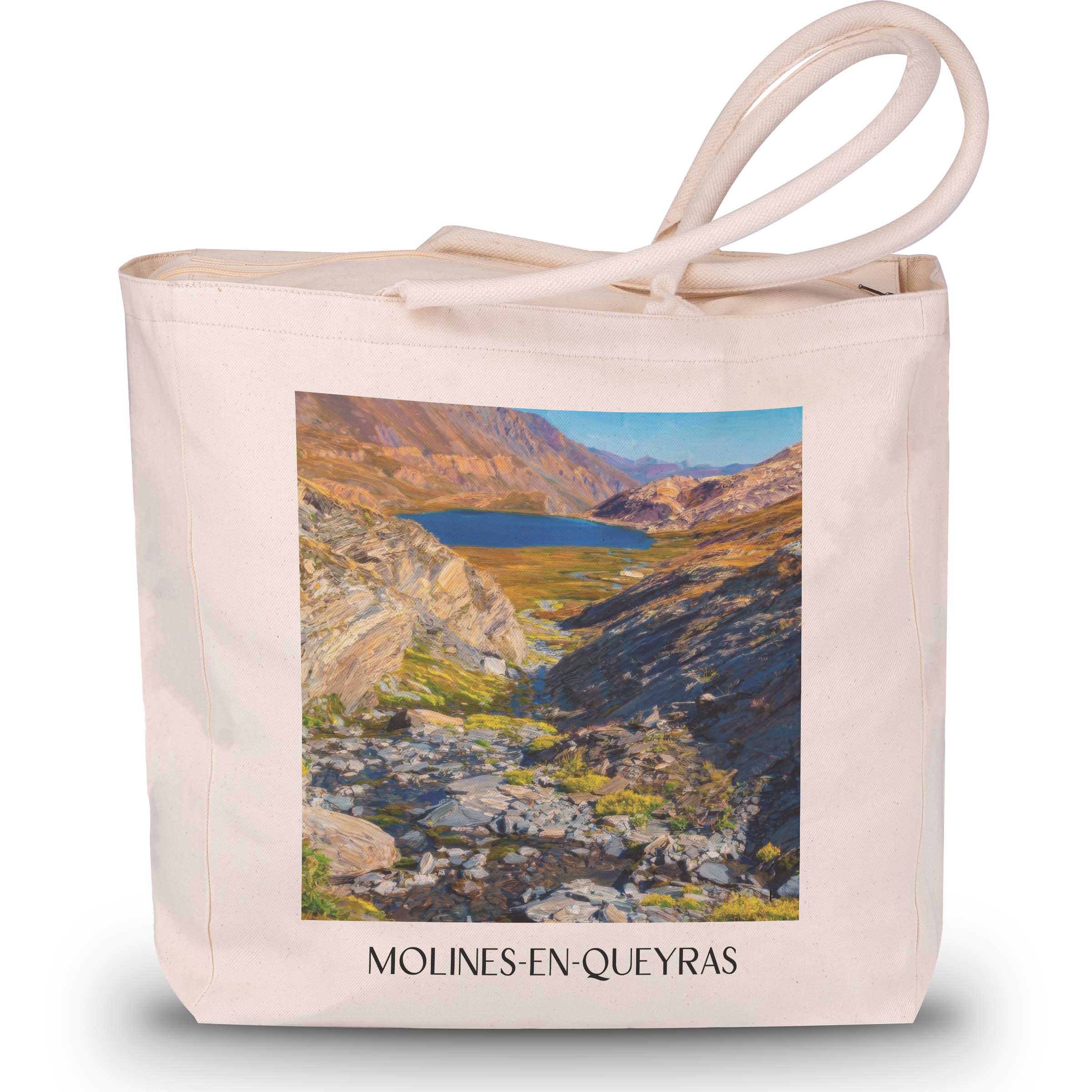 Molines-en-Queyras Shopping Tasche - Hautes-Alpes - Frankreich Tote Bag - Einkaufstasche im Ölgemälde Stil - favplace
