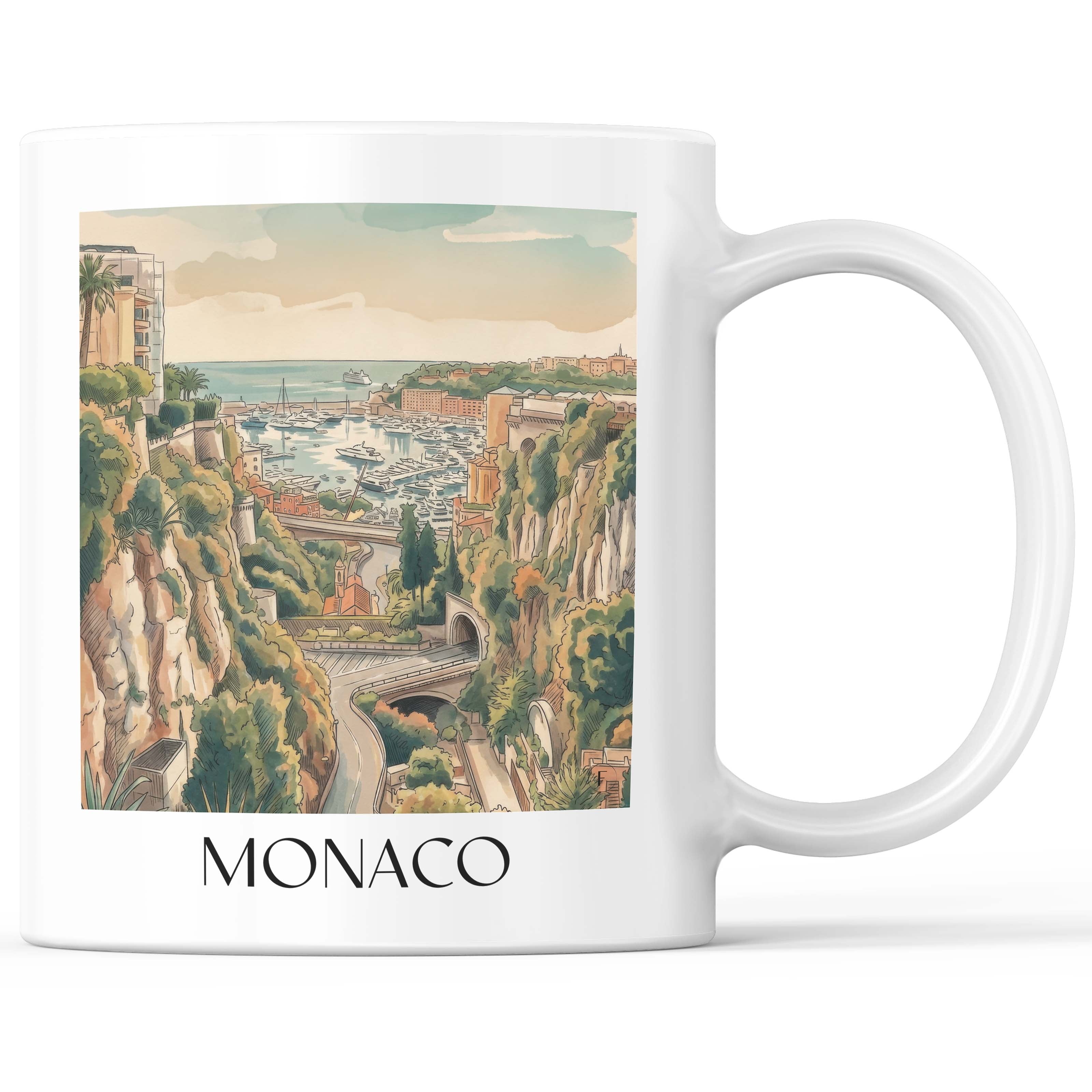Monaco - Monaco Becher - Kaffeetasse im Aquarell Stil - favplace