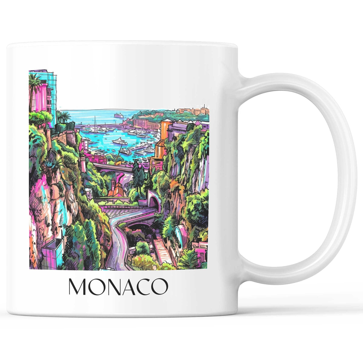 Monaco - Monaco Becher - Kaffeetasse im Tag Graffiti Stil - favplace