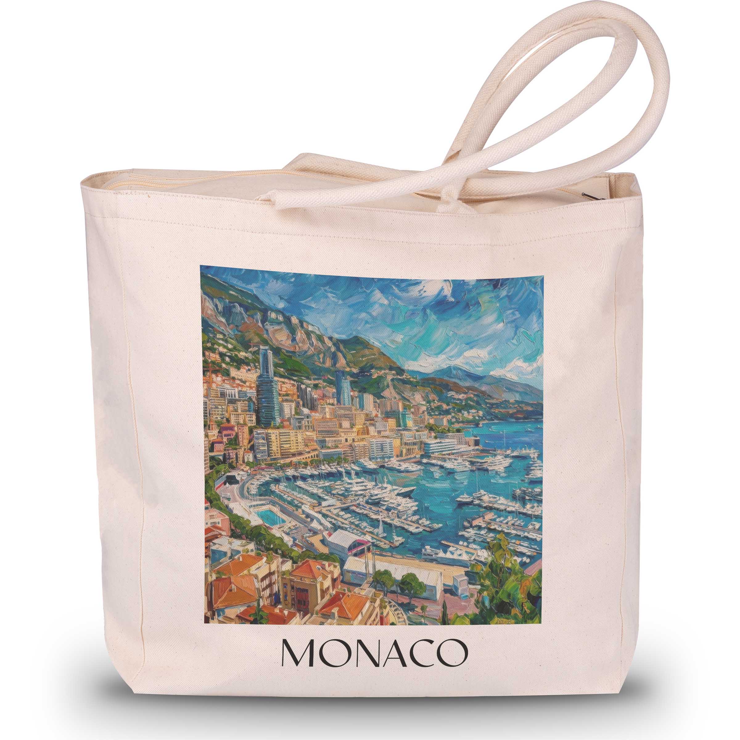 monaco-côte-d´azur-monaco-einkaufstasche-oil-painting-oelgemaelde