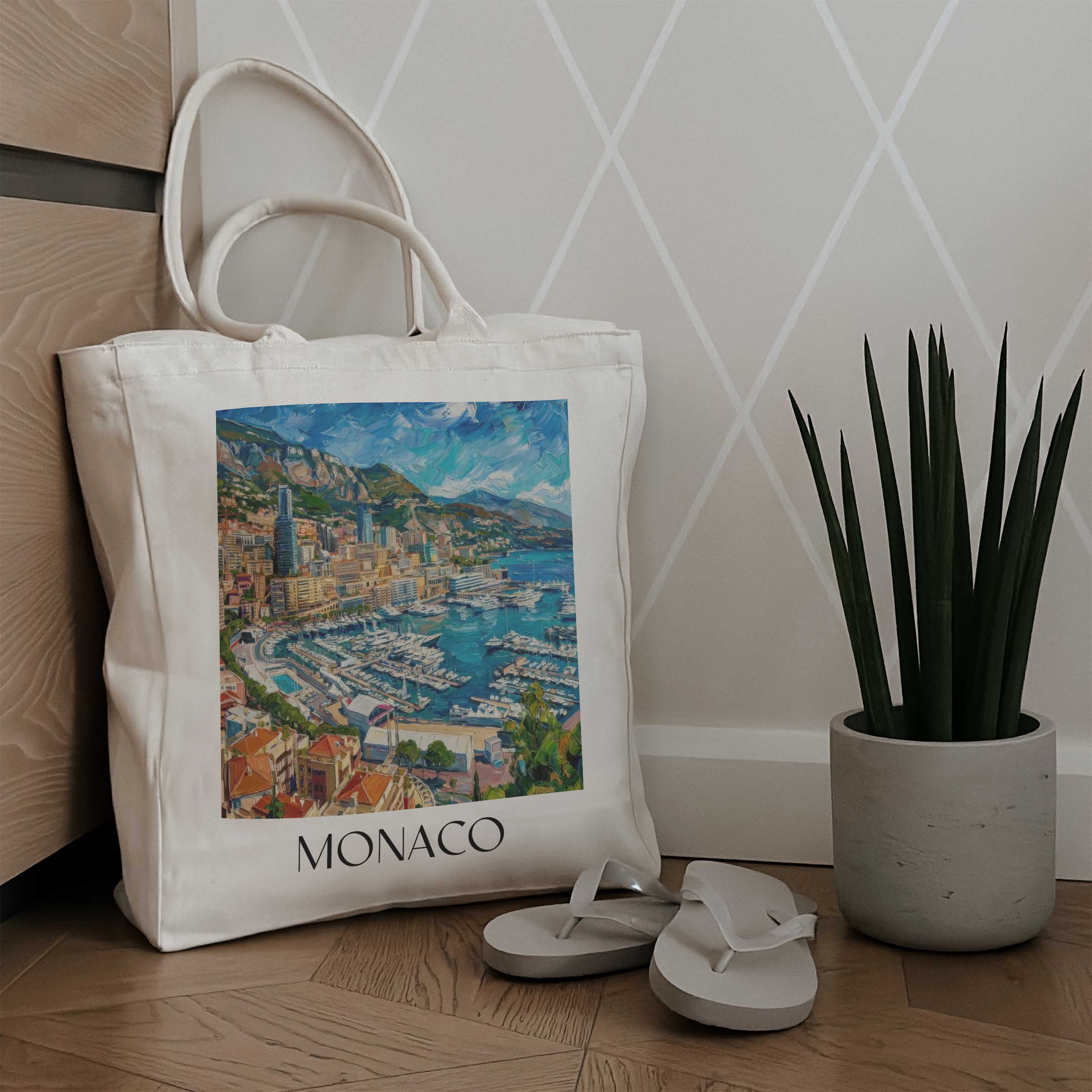 monaco-côte-d´azur-monaco-einkaufstasche-oil-painting-oelgemaelde