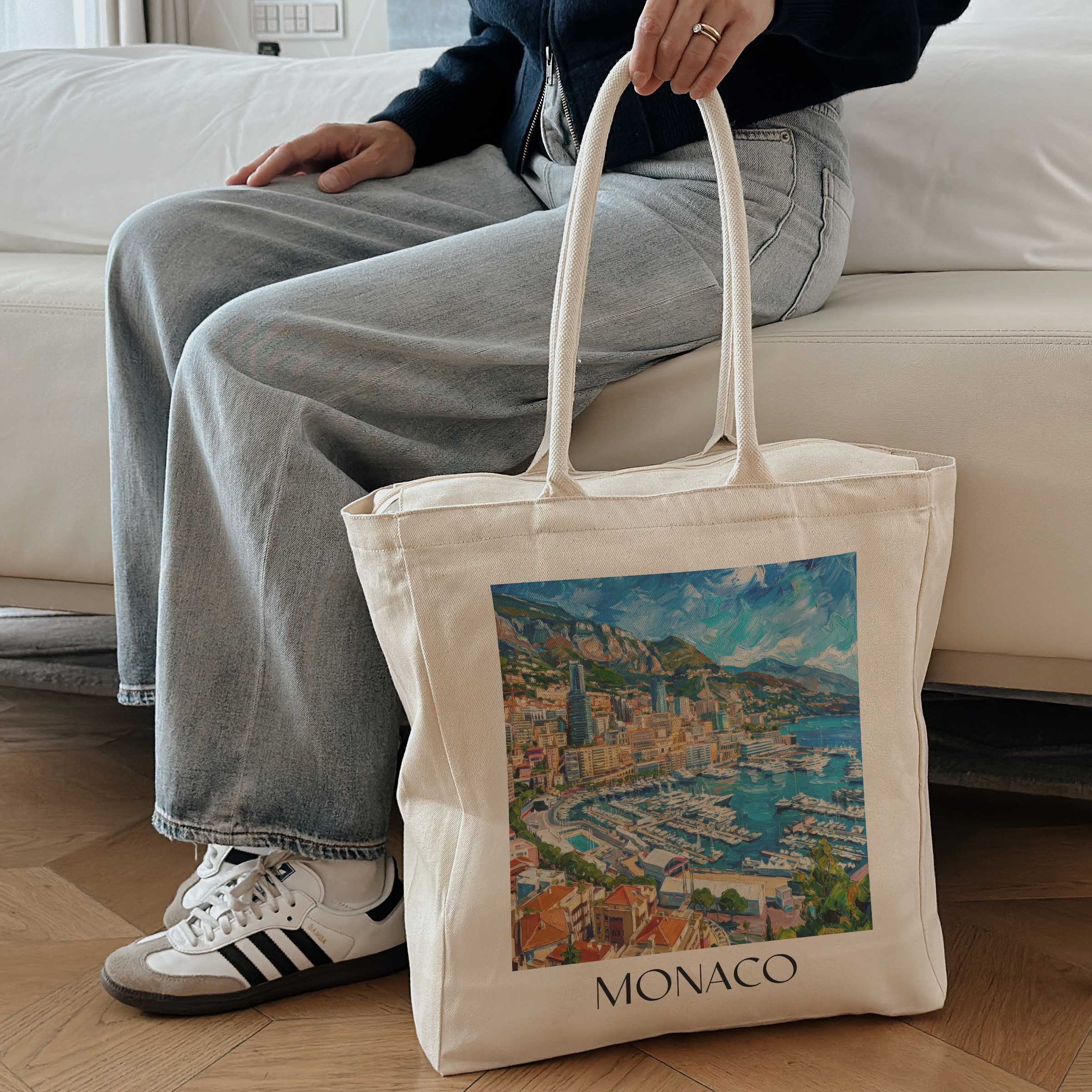 monaco-côte-d´azur-monaco-einkaufstasche-oil-painting-oelgemaelde