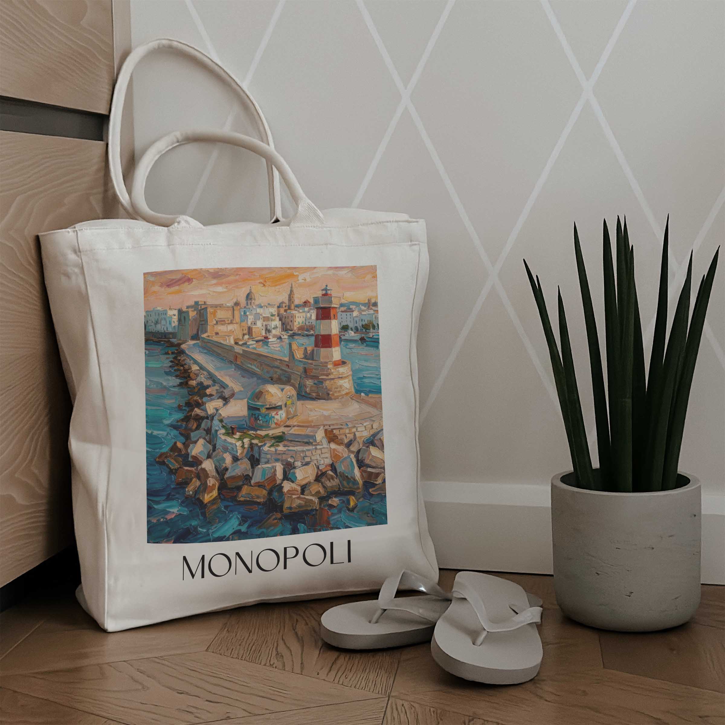 monopoli-apulien-italien-einkaufstasche-oil-painting-oelgemaelde