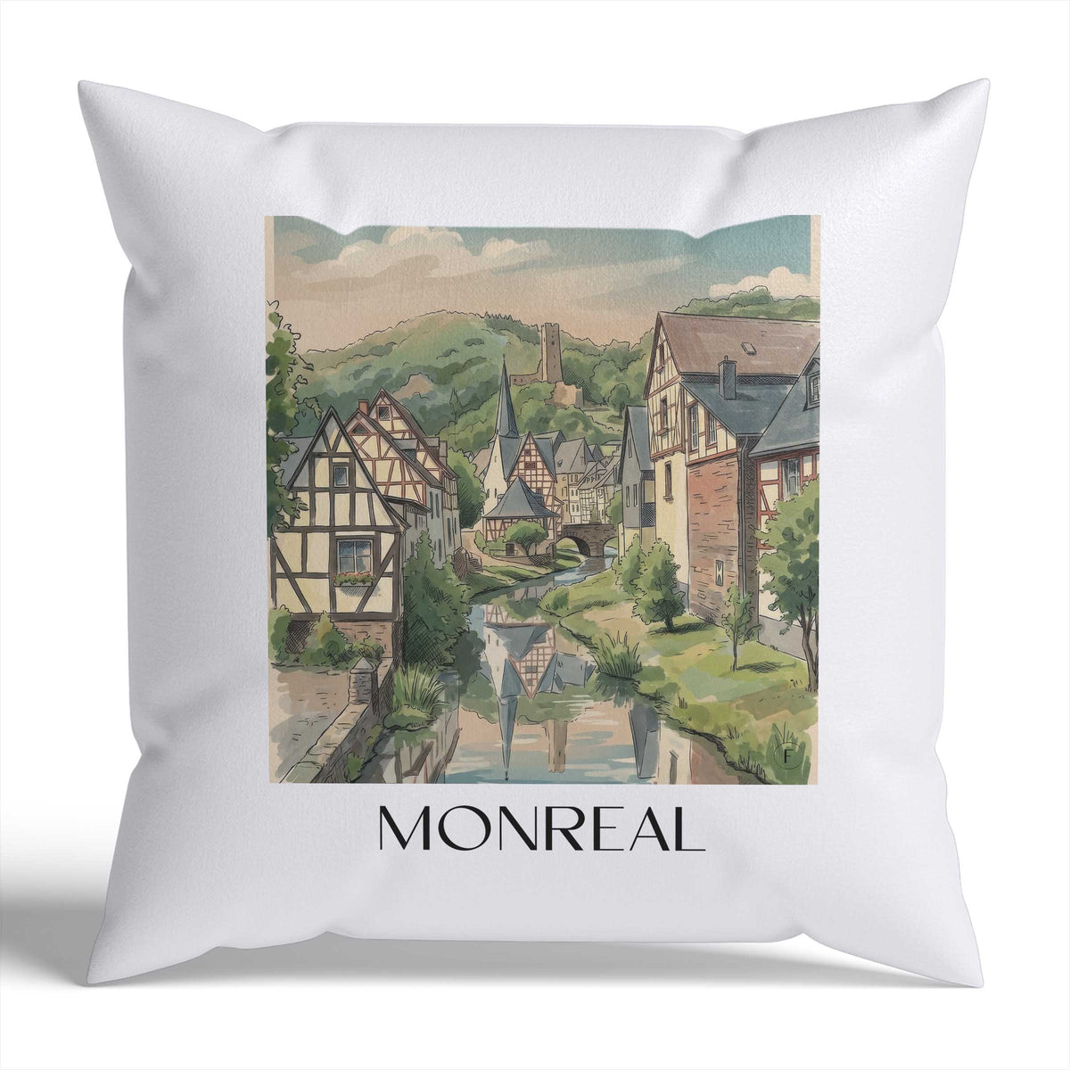 monreal-eifel-deutschland-kissenbezug-aquarell