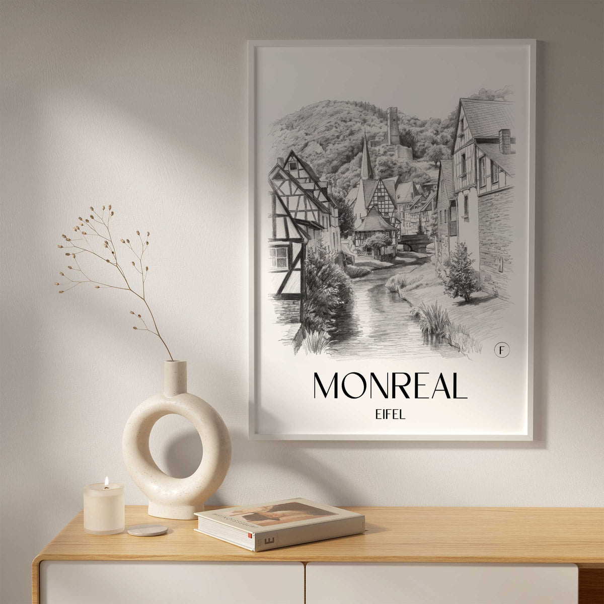 monreal-eifel-deutschland-poster-bleistift-zeichnung-drawing