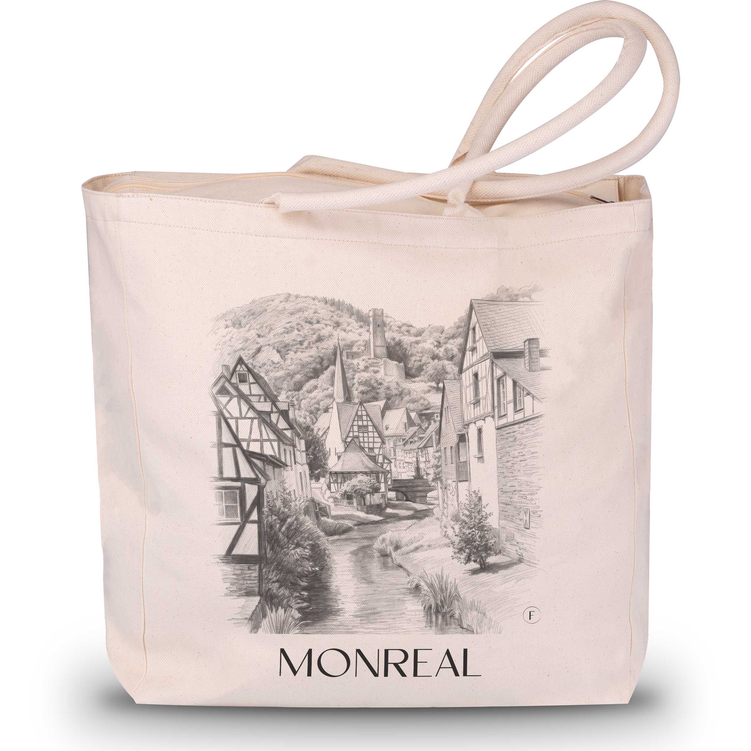monreal-eifel-deutschland-einkaufstasche-bleistift-zeichnung-drawing