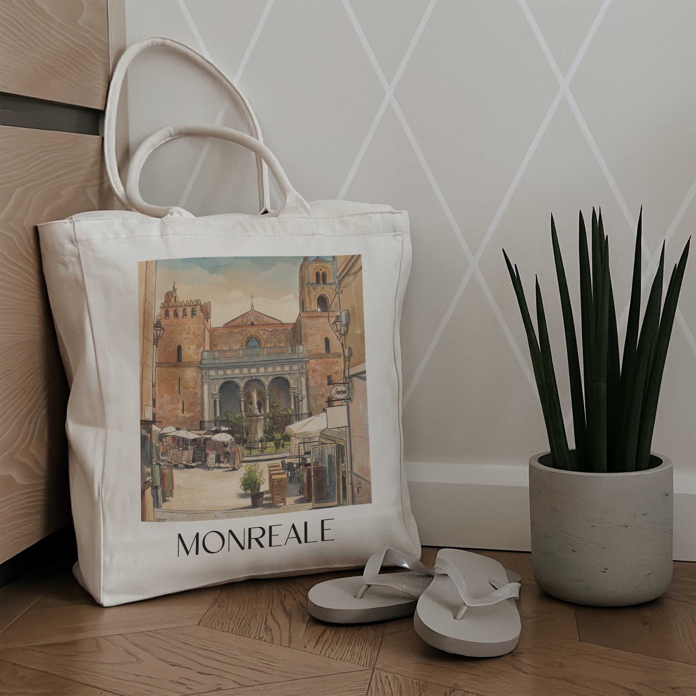 monreale-sizilien-italien-einkaufstasche-aquarell