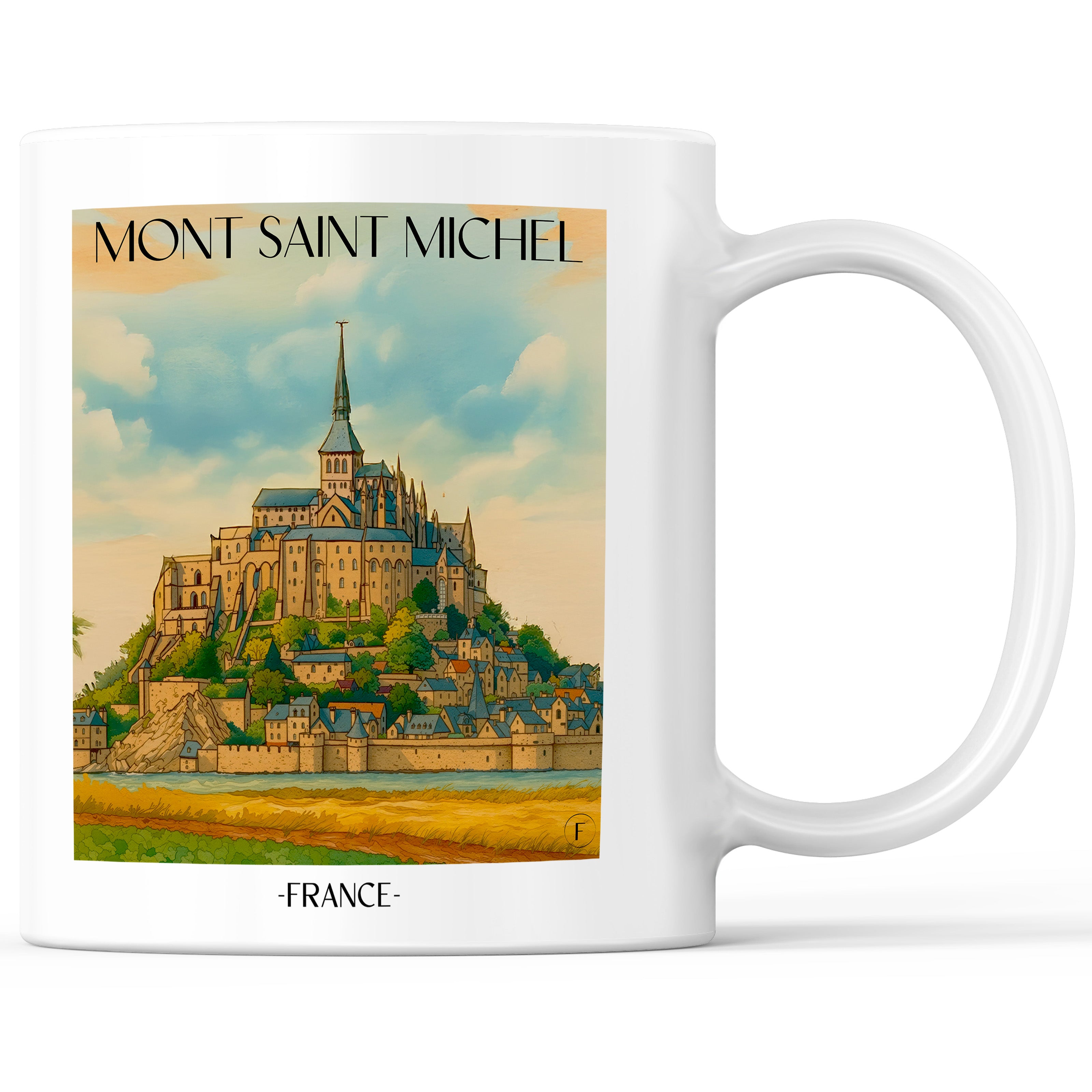Mont Saint Michel - Frankreich Becher - Kaffeetasse im Aquarell Stil - favplace