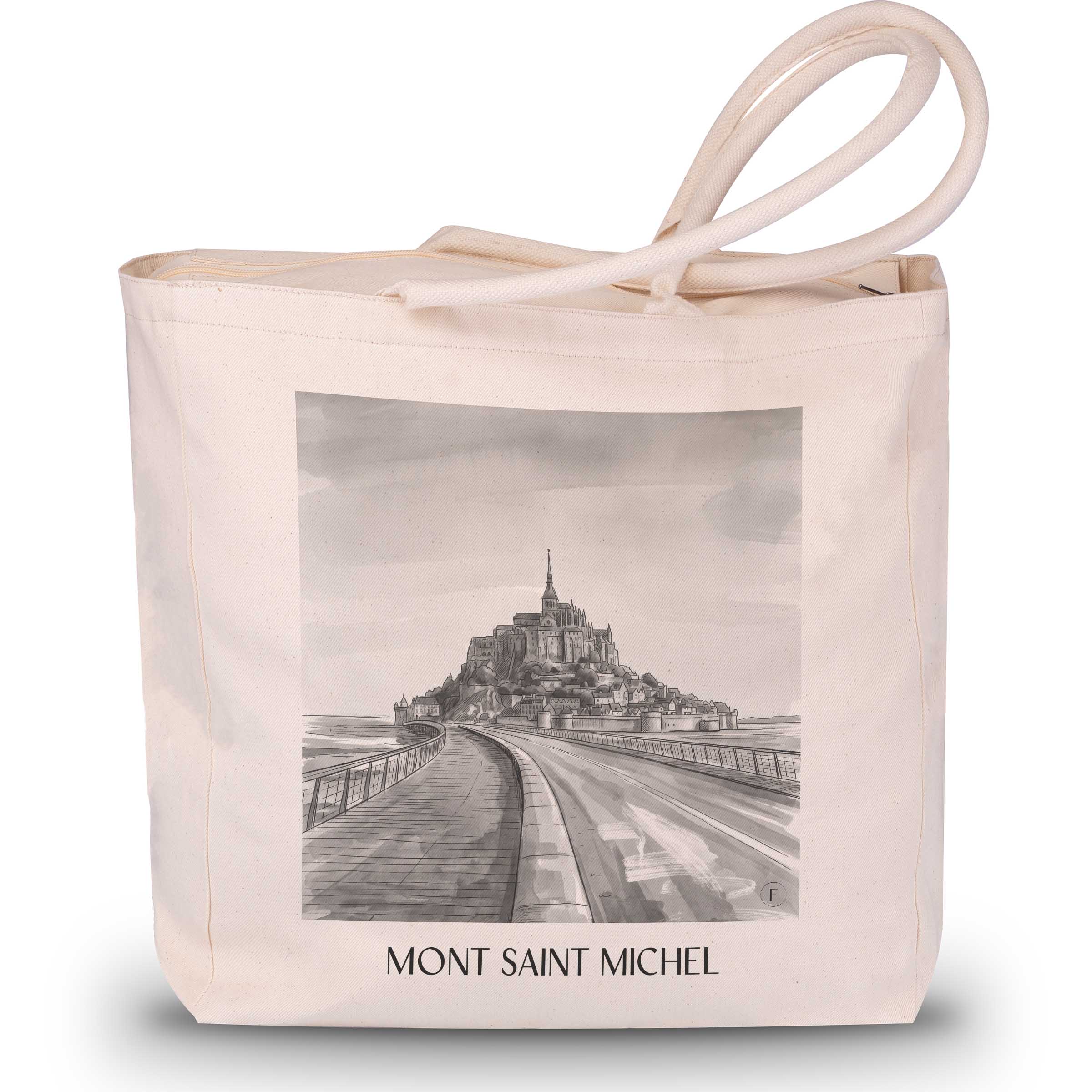 mont-saint-michel-frankreich-einkaufstasche-aquarell-schwarz-weiss