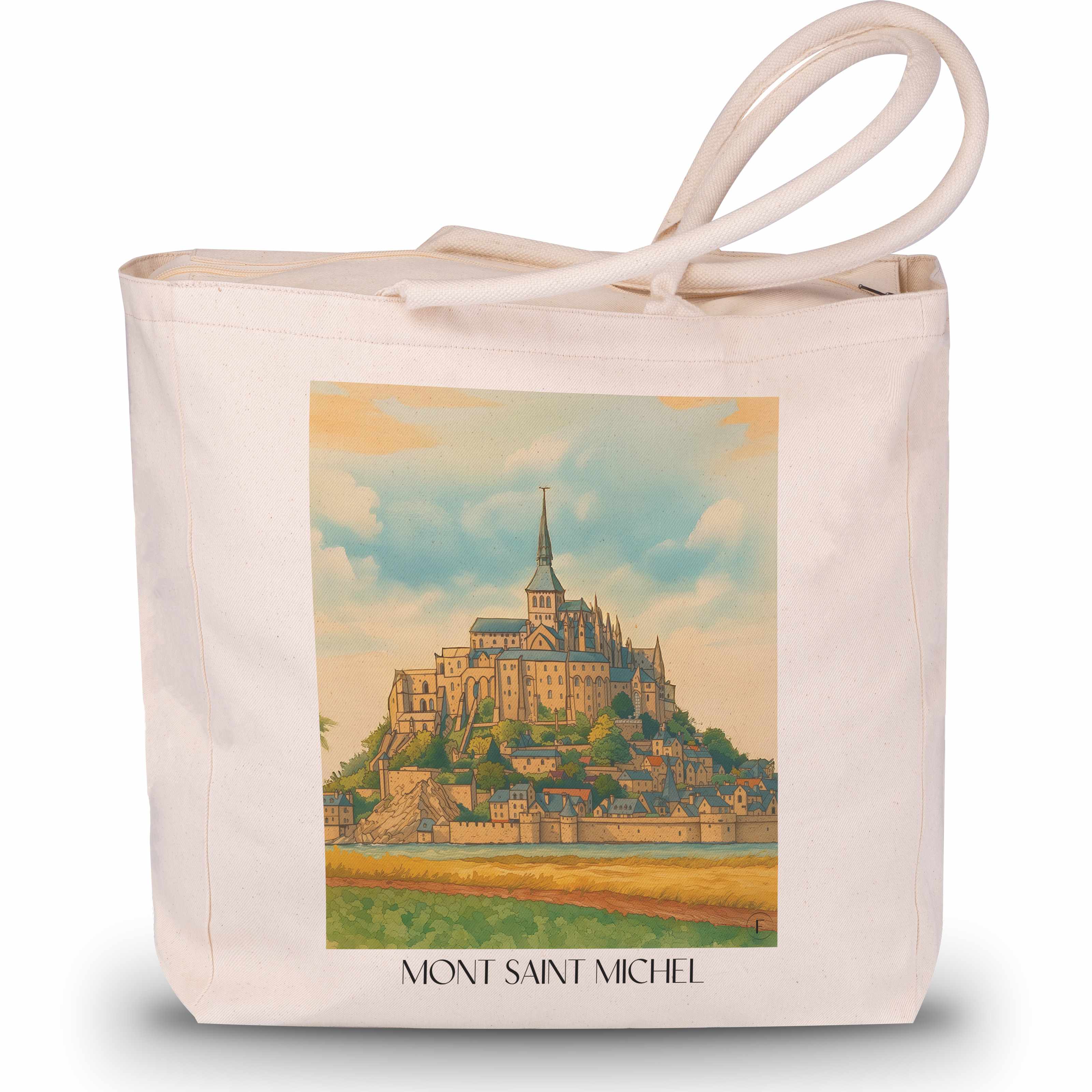 Mont Saint Michel - Frankreich Tote Bag - Einkaufstasche im Aquarell Stil - favplace