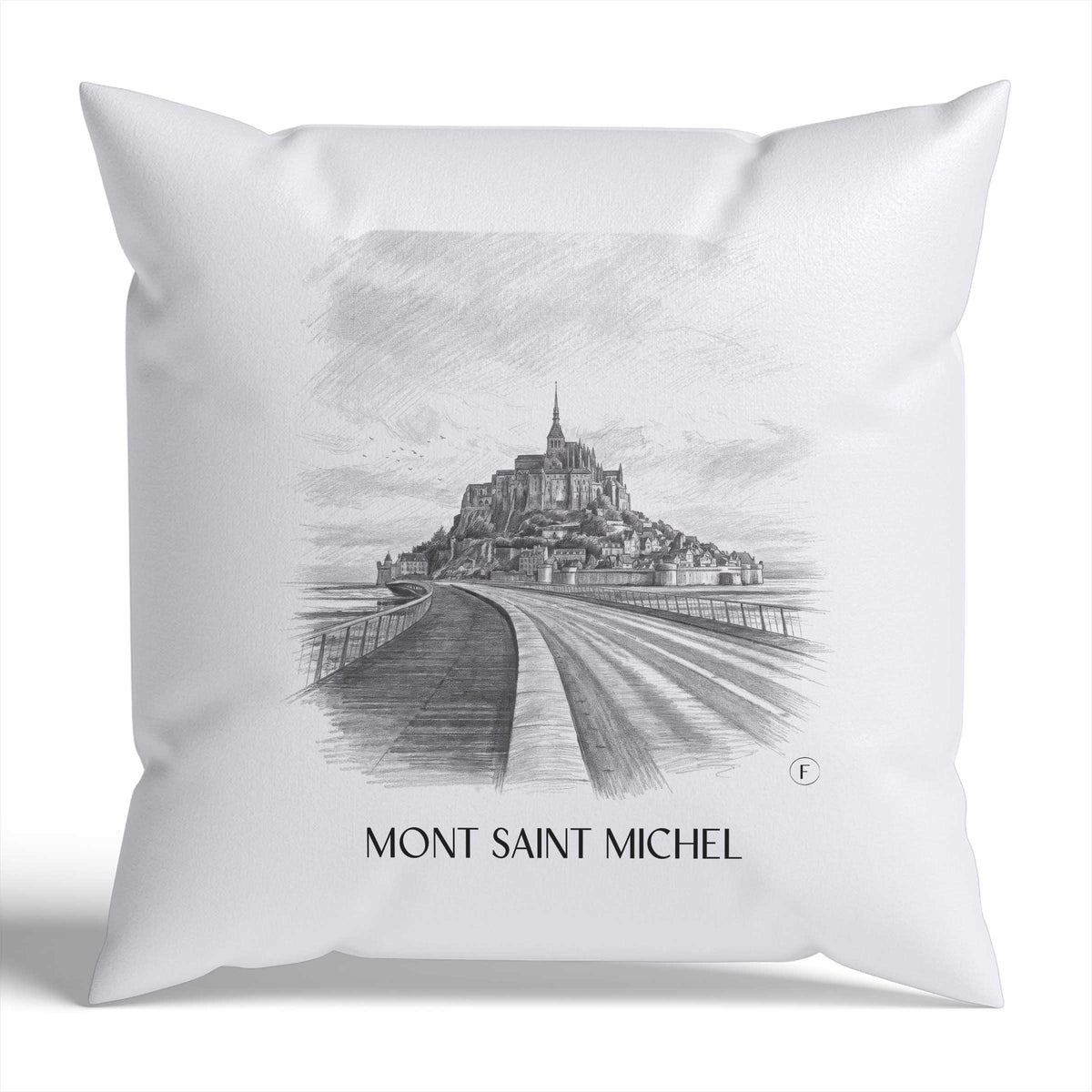 Mont Saint Michel Kissenhülle - Zierkissen Bezug - Frankreich - Frankreich Kissen bzw. Kissenbezug im Zeichnung Stil - favplace