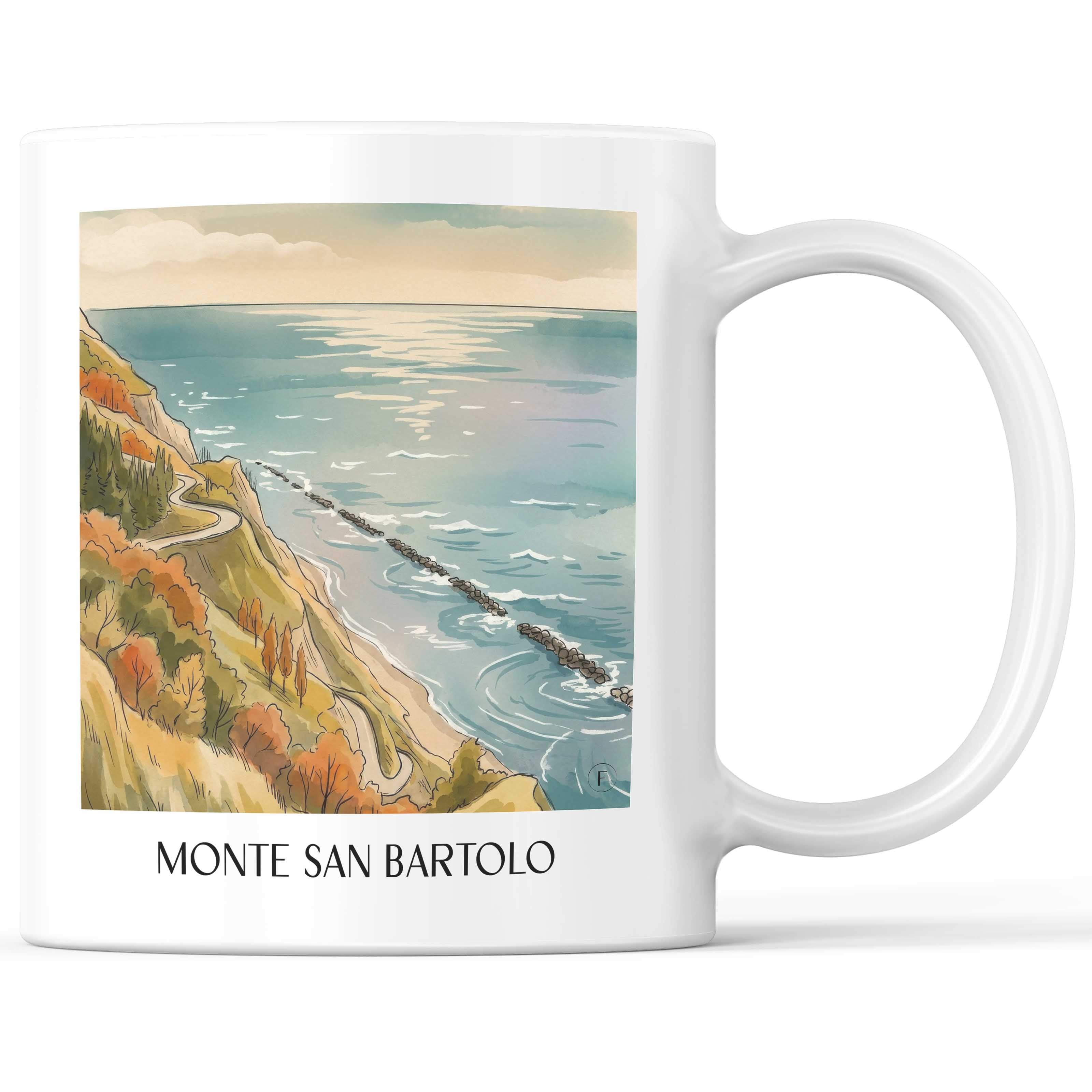 Monte San Bartolo Kaffeebecher - Marken - Italien Becher - Kaffeetasse im Aquarell Stil - favplace