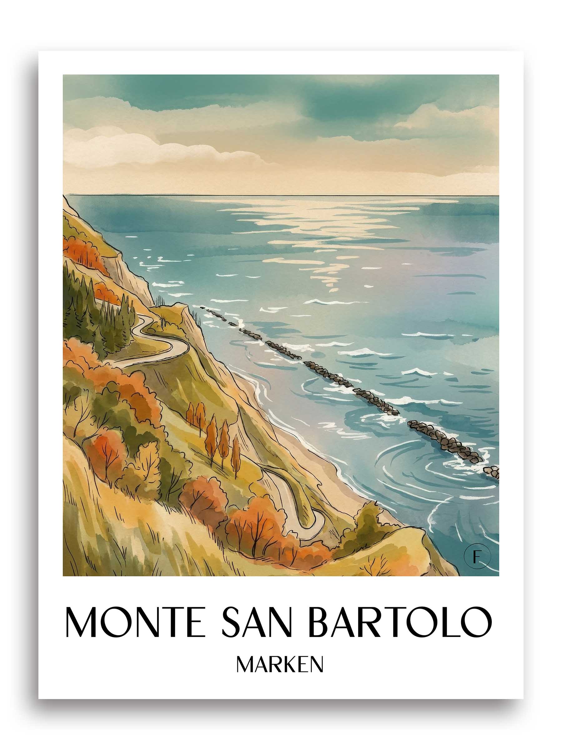monte-san-bartolo-marken-italien-poster-aquarell