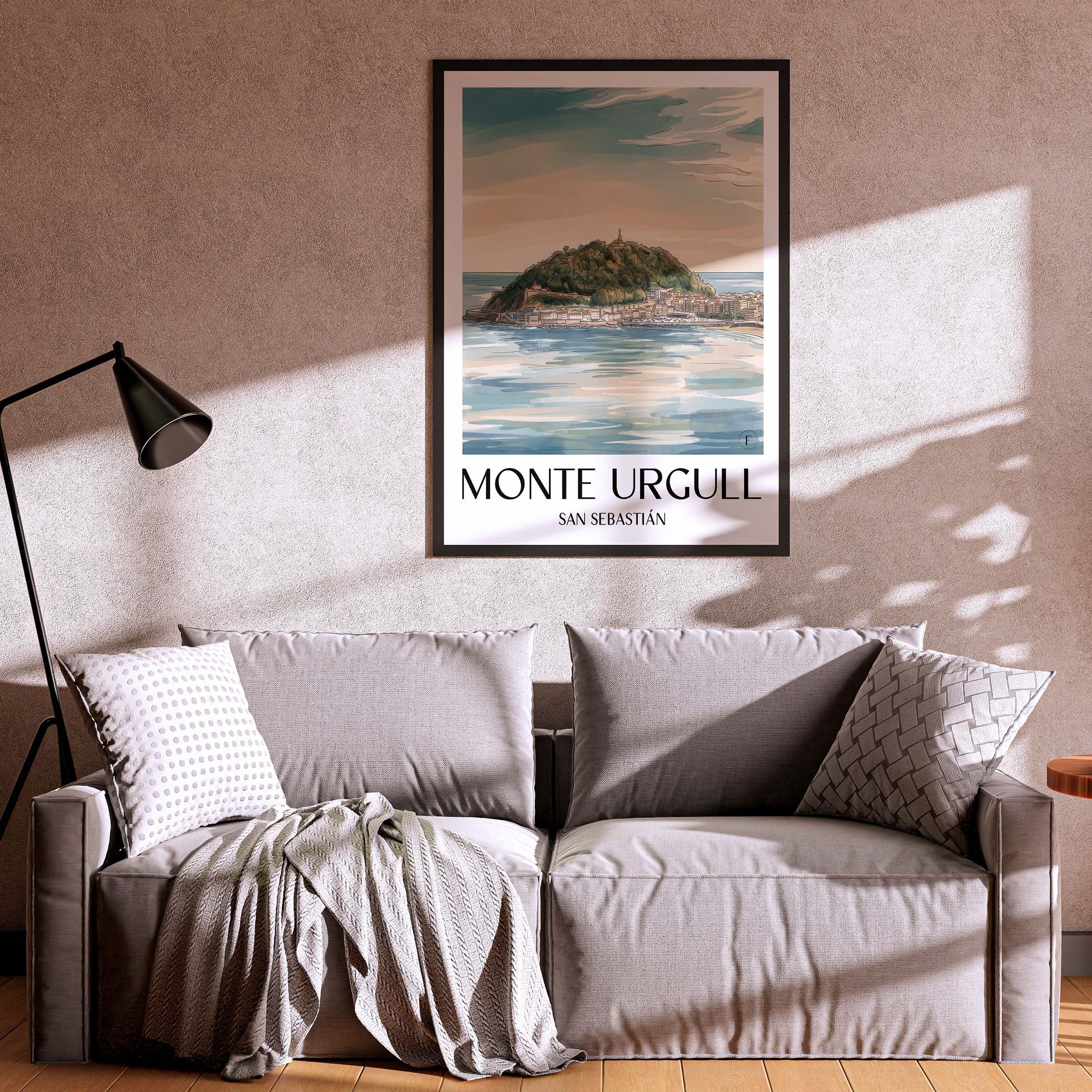 monte-urgull-san-sebastián-spanien-poster-aquarell