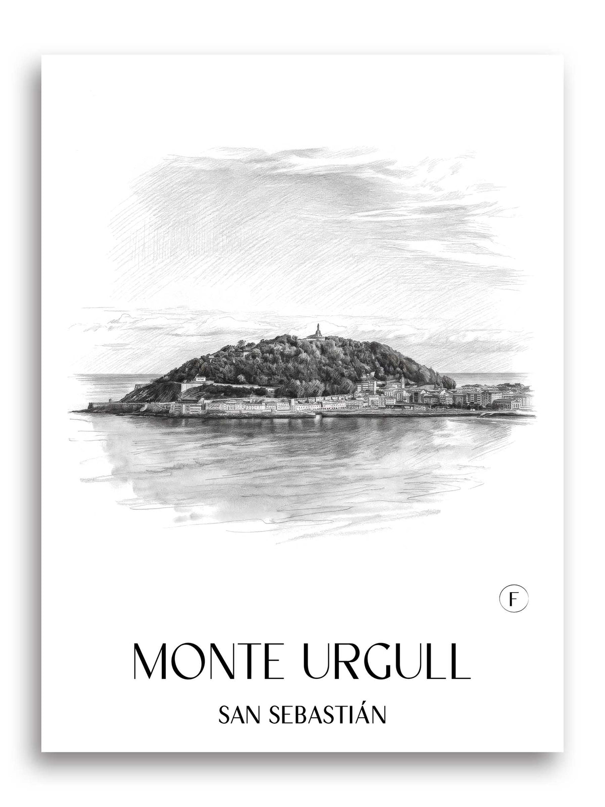 Monte Urgull Poster - San Sebastián - Spanien Kunstdruck - Zeichnung von A4 bis A1 - favplace