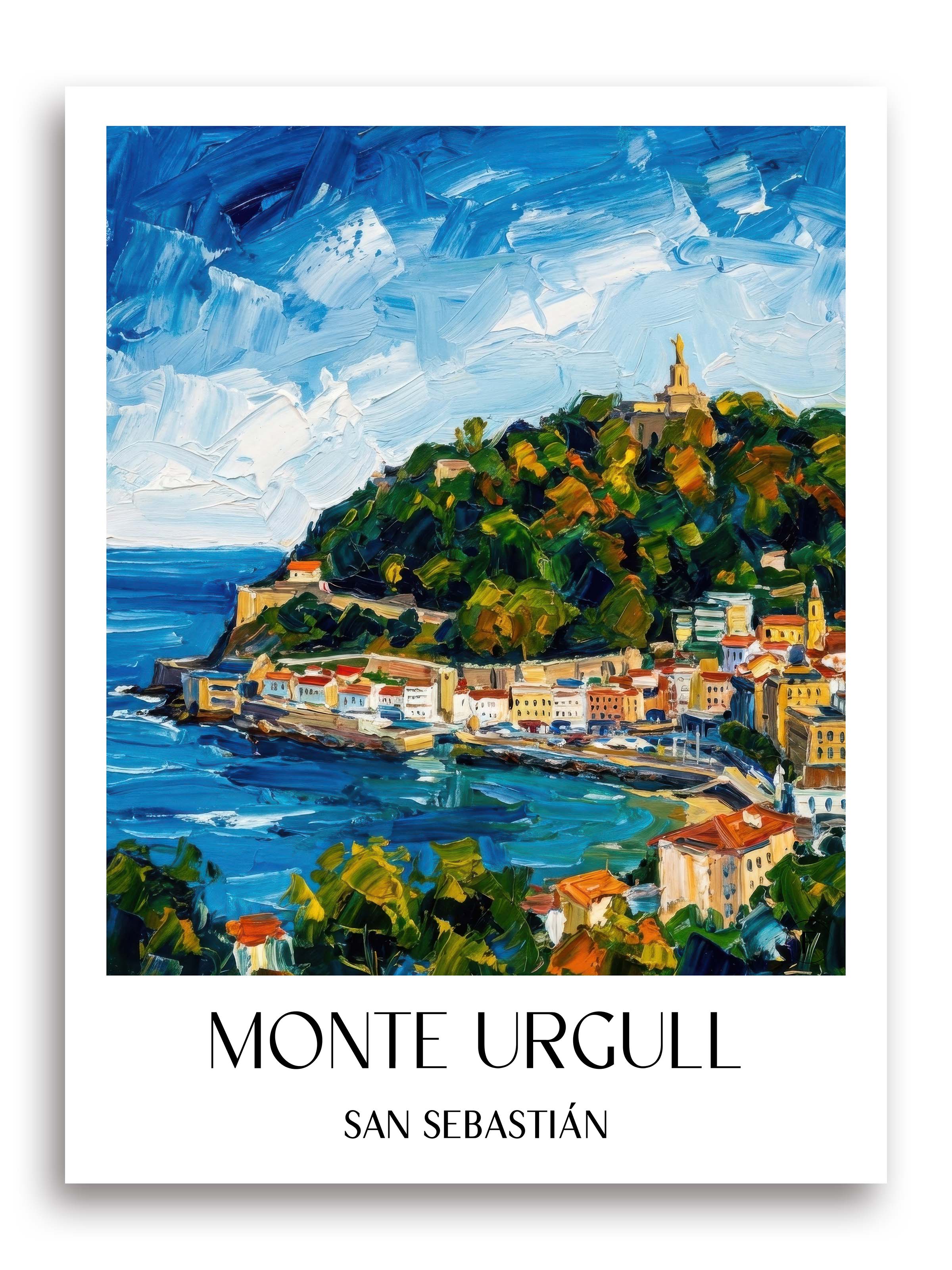 Monte Urgull Poster - San Sebastián - Spanien Kunstdruck - Ölgemälde von A4 bis A1 - favplace
