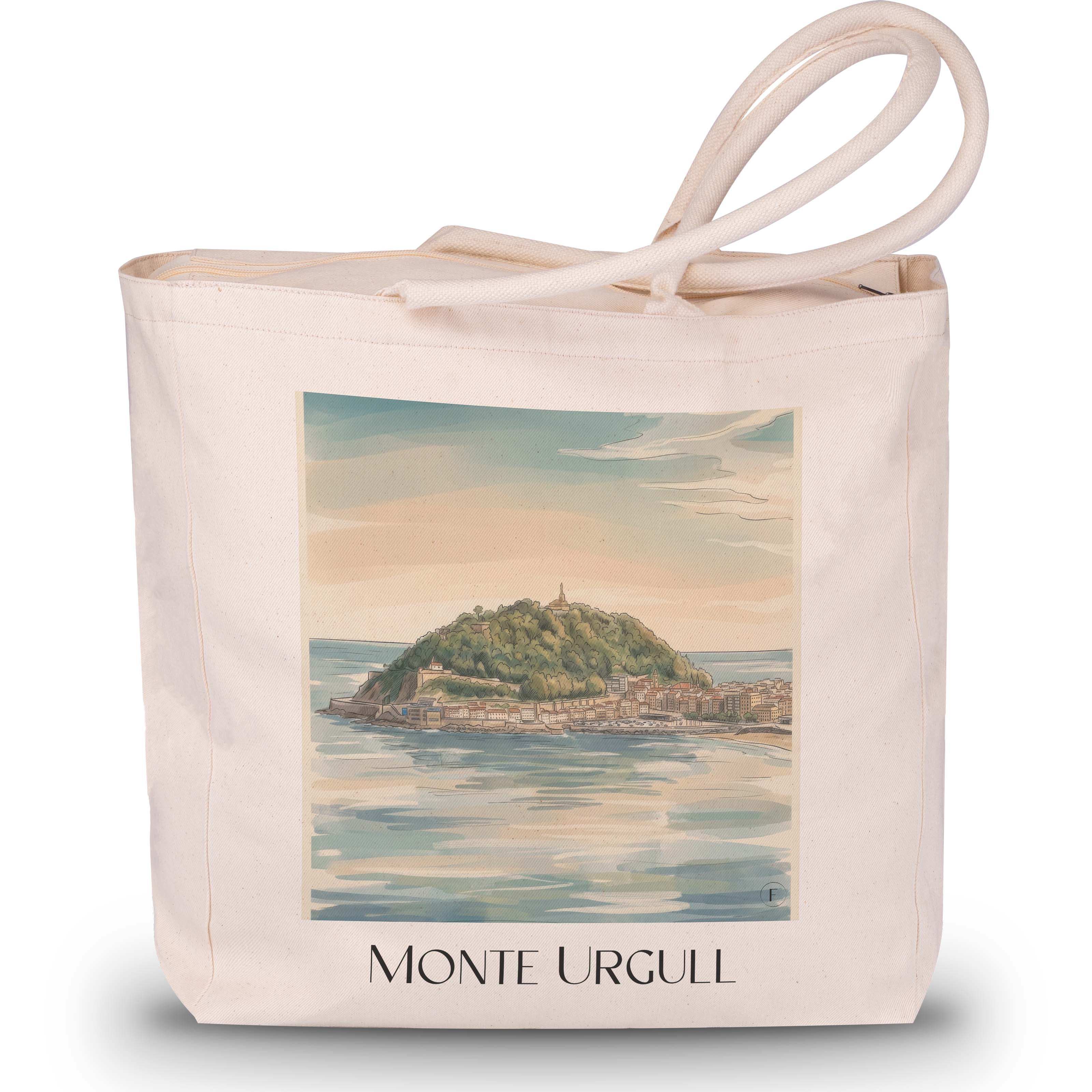Monte Urgull Shopping Tasche - San Sebastián - Spanien Tote Bag - Einkaufstasche im Aquarell Stil - favplace