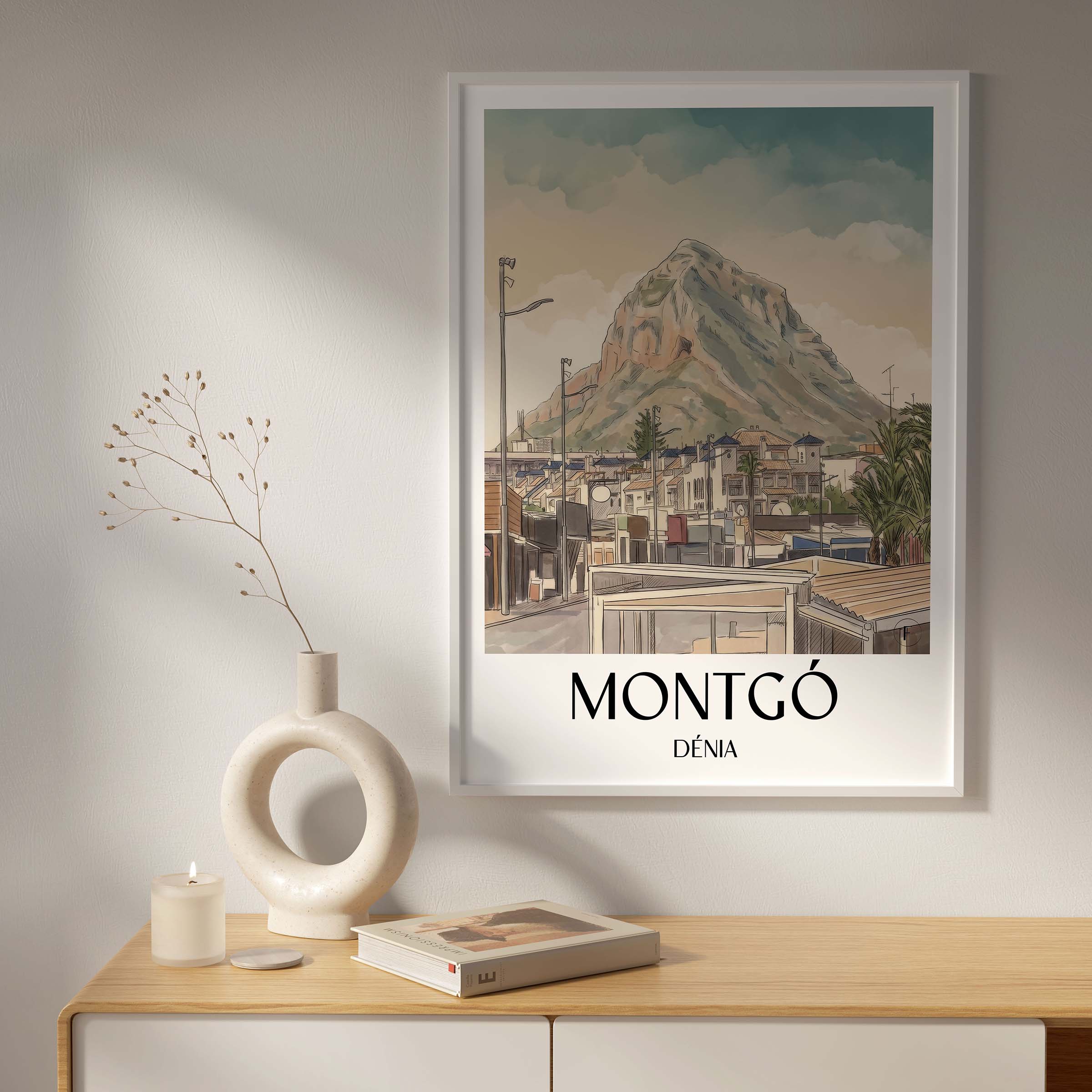 montgó-dénia-spanien-poster-aquarell