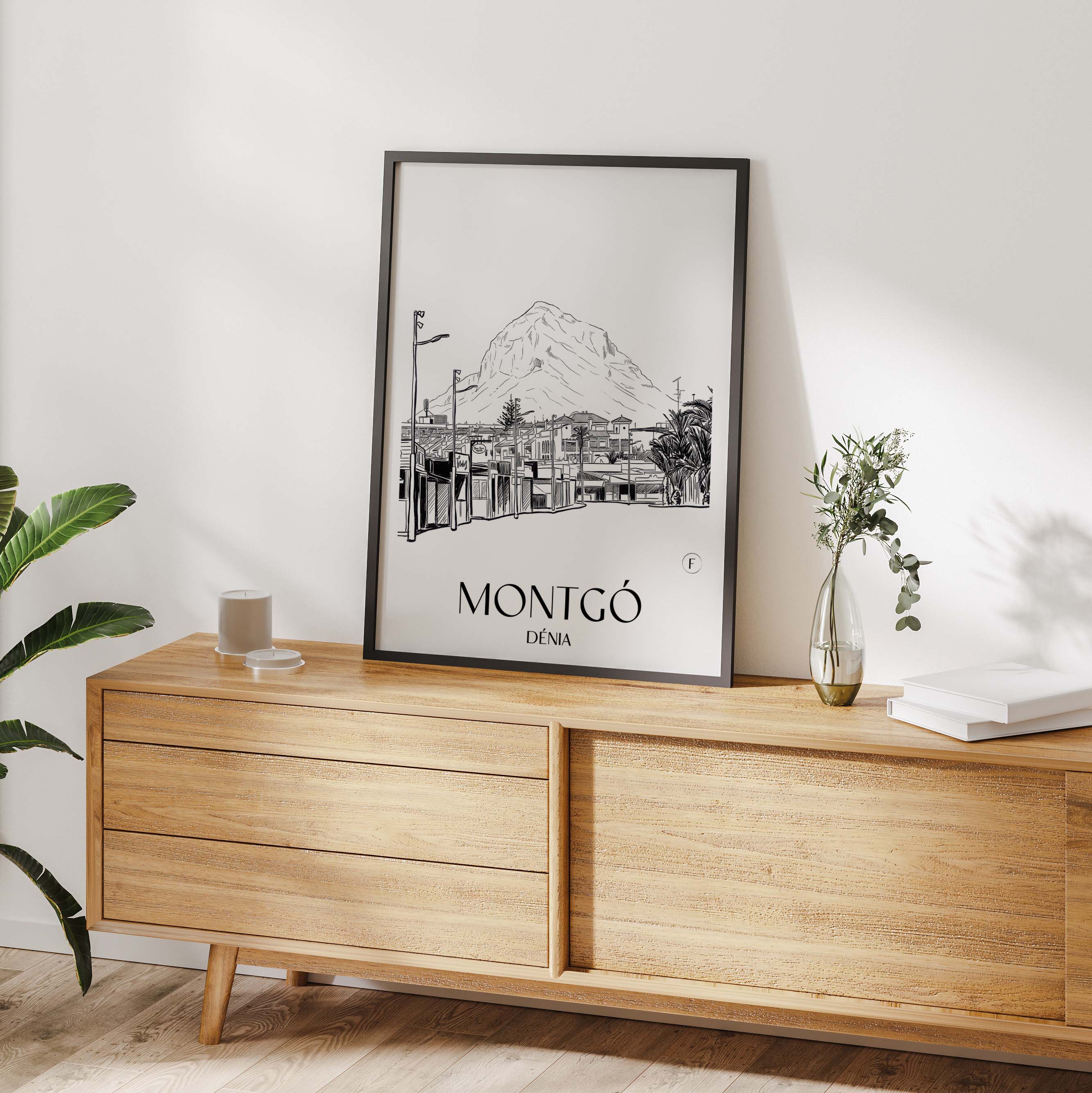 montgó-dénia-spanien-poster-skizze