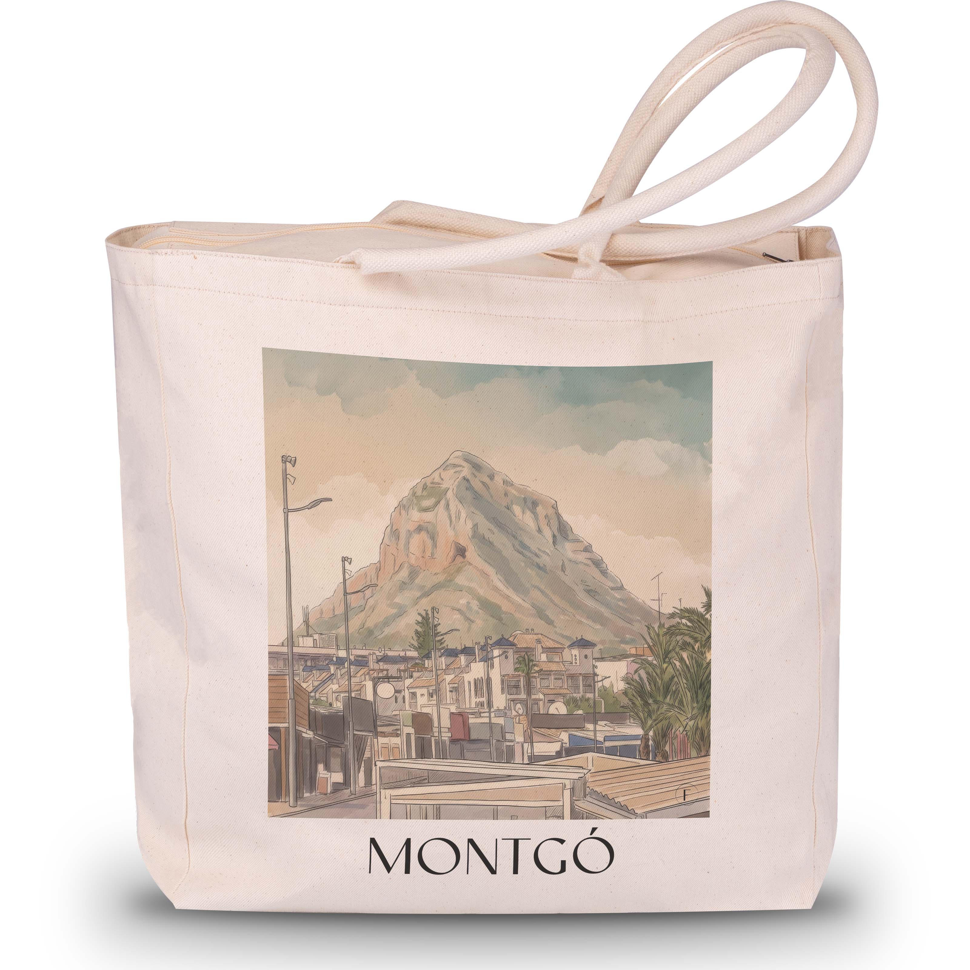 montgó-dénia-spanien-einkaufstasche-aquarell