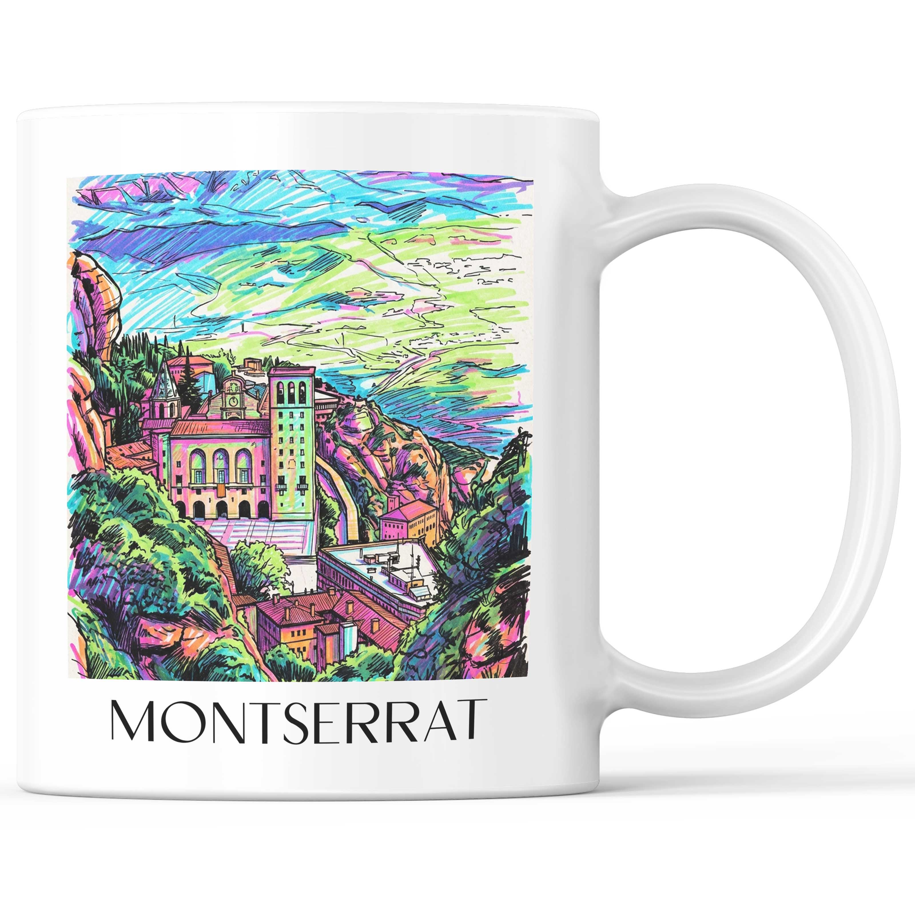 Montserrat Kaffeebecher - Spanien - Montserrat und Spanien Becher - Kaffeetasse im Tag Graffiti Stil - favplace