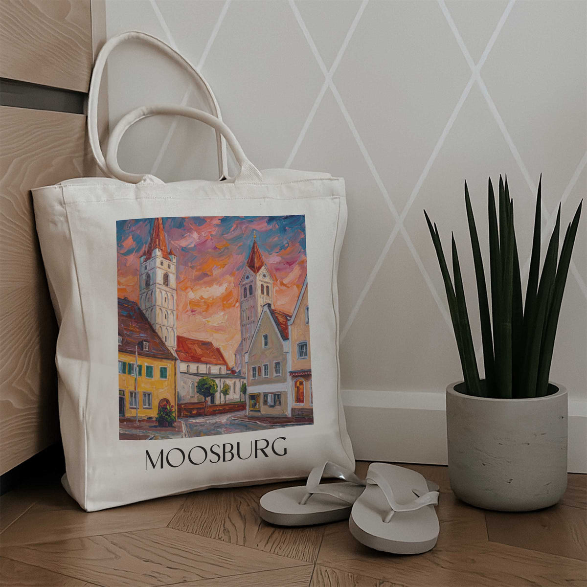 moosburg-isartal-deutschland-einkaufstasche-oil-painting-oelgemaelde