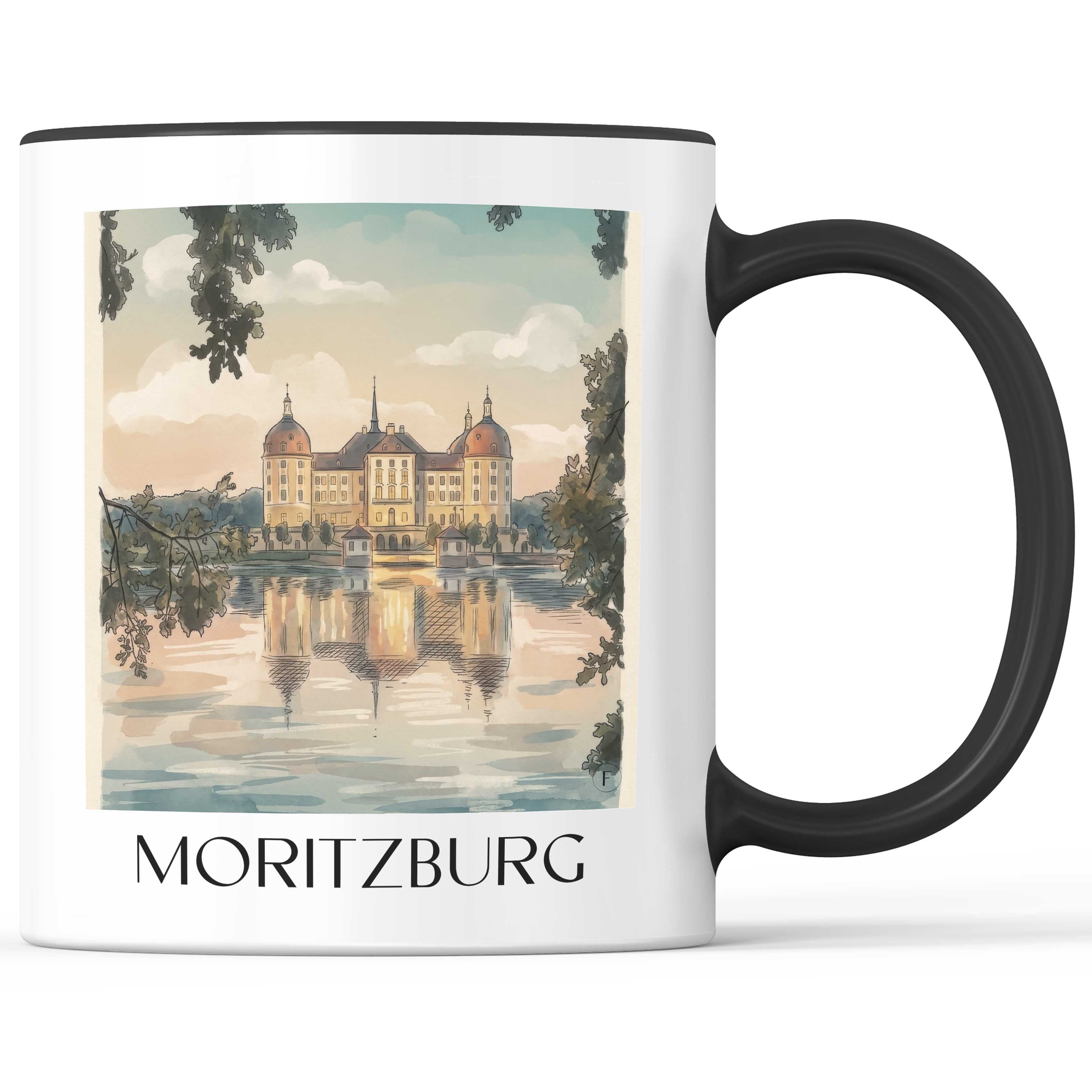 Moritzburg - Deutschland Becher - Kaffeetasse im Aquarell Stil - favplace