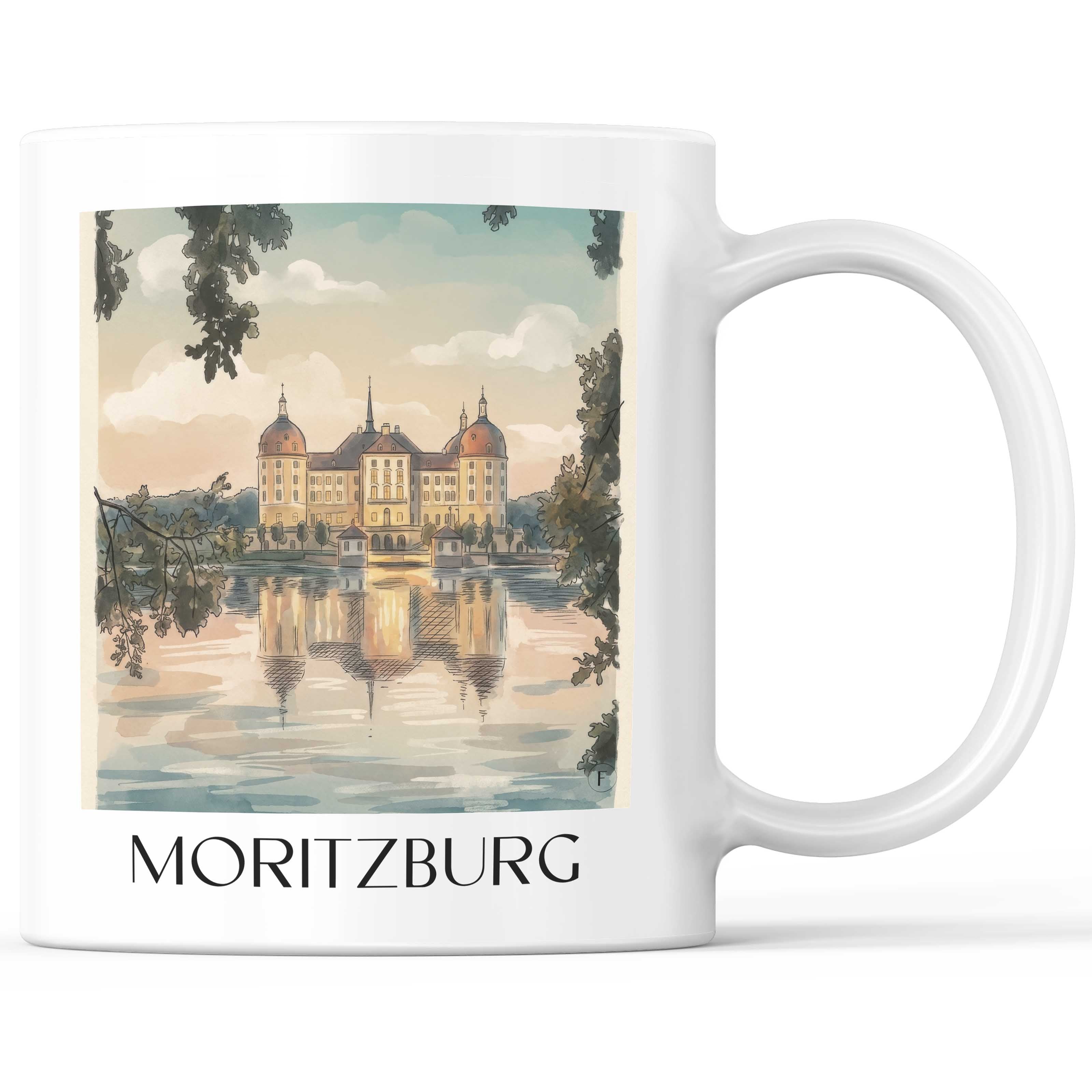 Moritzburg - Deutschland Becher - Kaffeetasse im Aquarell Stil - favplace